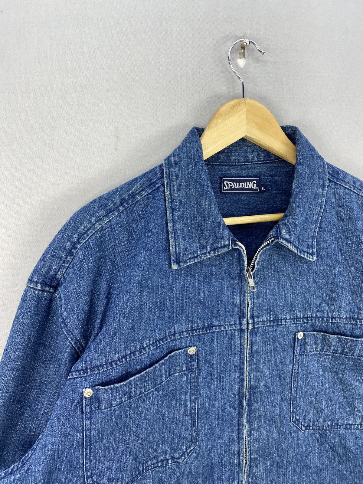 Spalding Spalding Workwear Denim Zipper Jacket Size US XXL / EU 58 / 5 - 2 Thumbnail