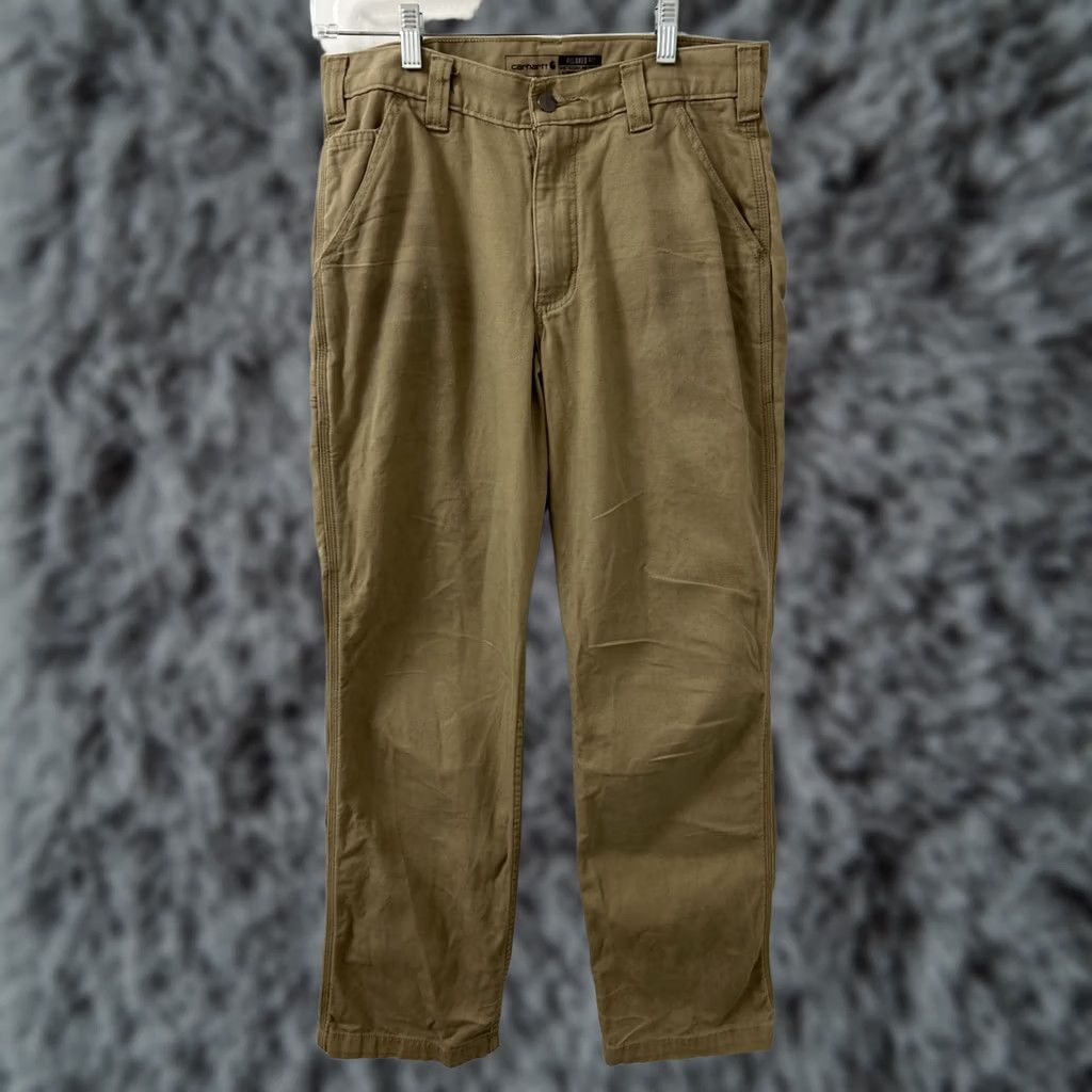 Carhartt Carhartt Work Pants Mens 31x32 Tan Brown Rugged Flex Relaxed Fit Canvas BN2291-M Pants Mens Regular Brown Canvas Relaxed Fit Workwear Size US 31 - 1 Thumbnail