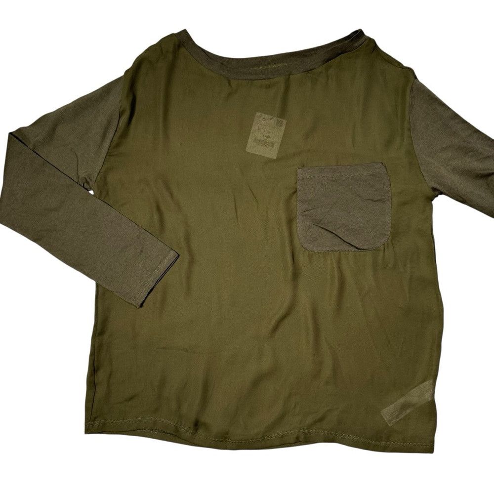 Zara NWT New Zara Cotton Blend Long Sleeve Olive Tee Size L Size L / US 10 / IT 46 - 5 Thumbnail