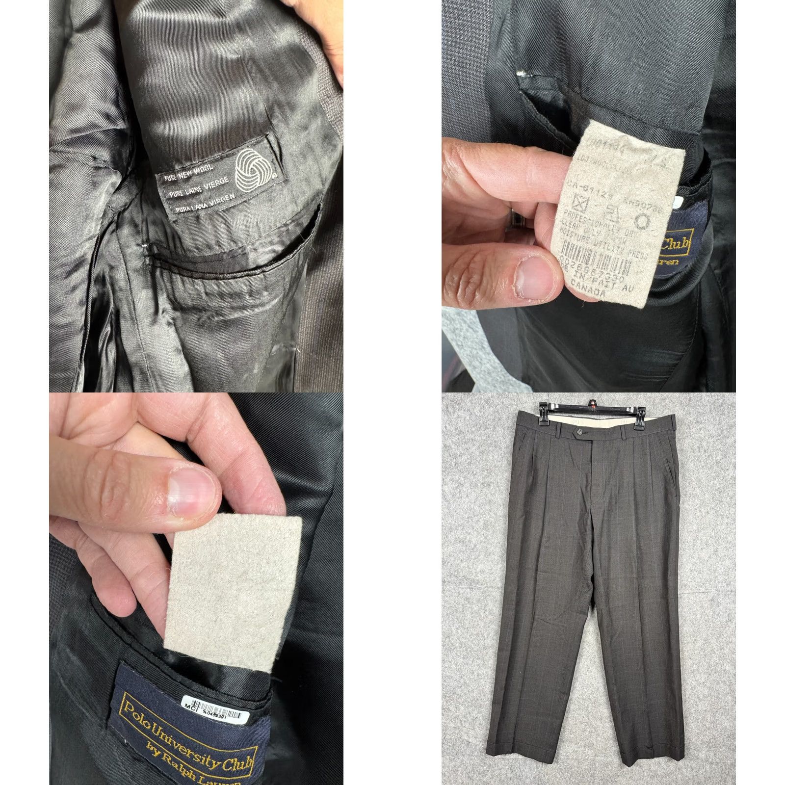 Ralph Lauren VINTAGE Ralph Lauren Polo University Club Suit 2 Button 42R 34x29 Wool Gray Plaid Men’s Wool Suit 2 Piece Regular Mens Size US XL / EU 56 / 4 - 8 Thumbnail