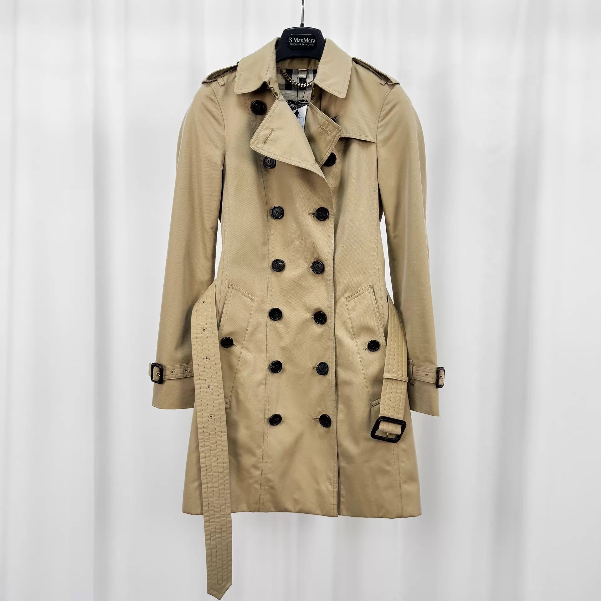 Burberry check khaki lining trench coat UK2 99 new