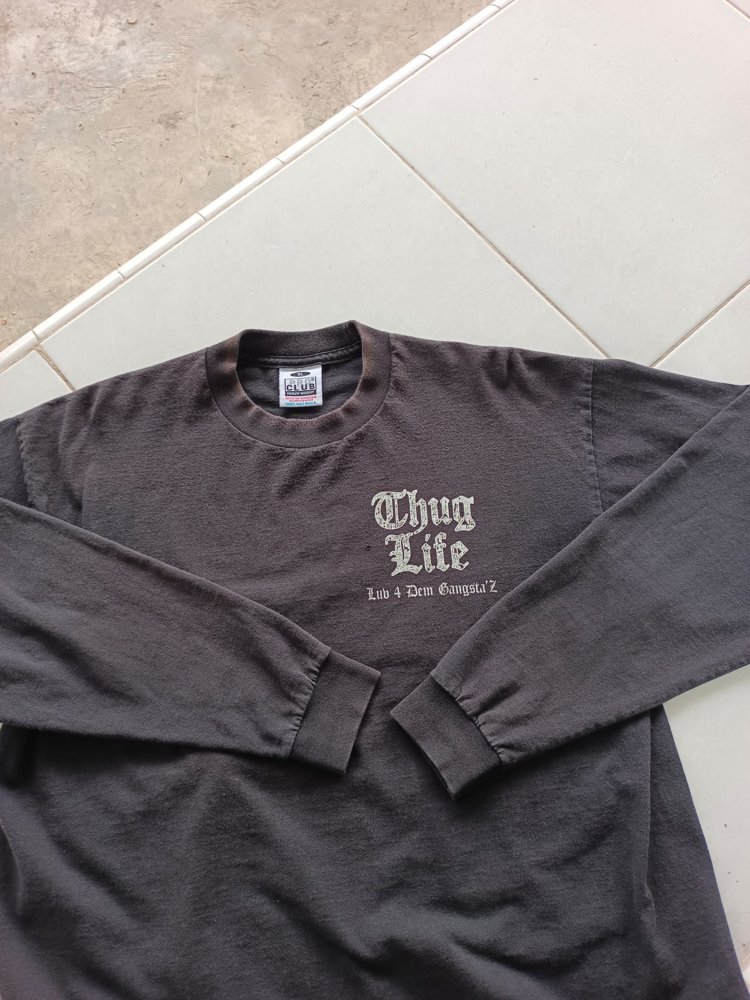 Band Tees Thug Life " Luv 4 Dem Gangsta'z " Size US XL / EU 56 / 4 - 4 Thumbnail