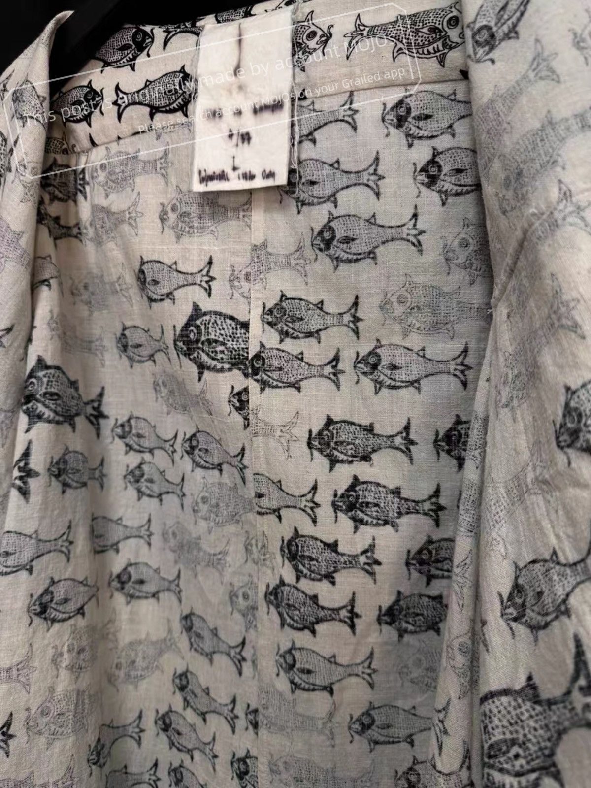 John Alexander Skelton Sz L John Alexander Skelton 21AW Fish Print Shirt mo.jos25 Size US L / EU 52-54 / 3 - 7 Thumbnail