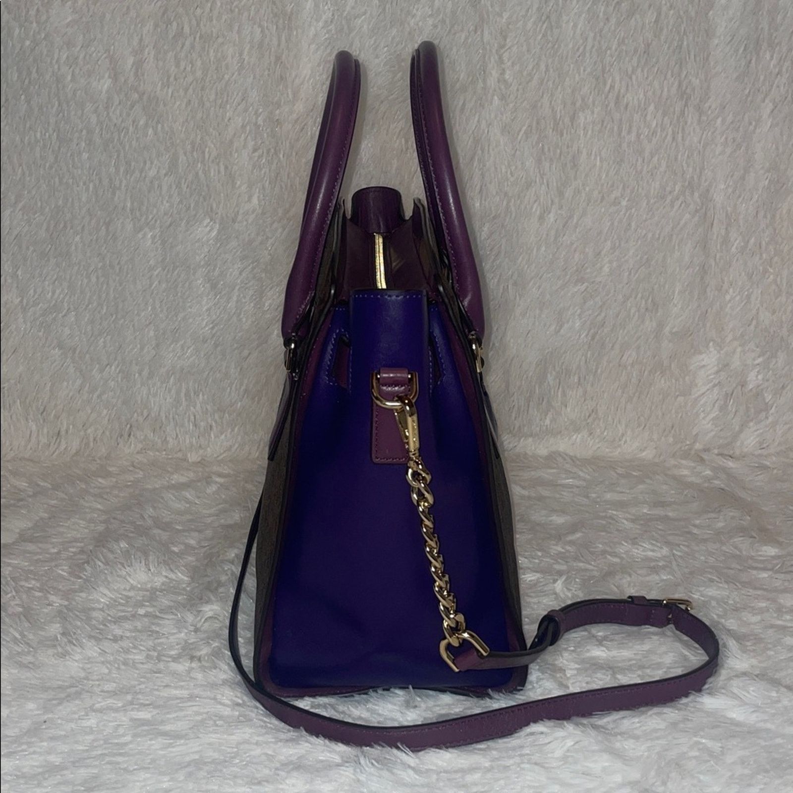 Michael Kors Michael Kors Hamilton Plum Leather Satchel Size ONE SIZE - 6 Thumbnail