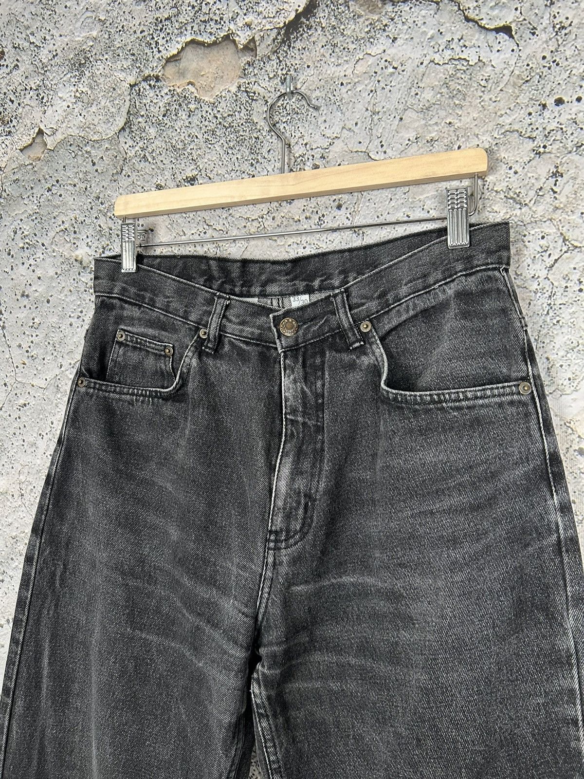 Vintage Vintage Washed Black Denim Pants Jeans Rock Punk Grunge Size US 33 - 3 Thumbnail