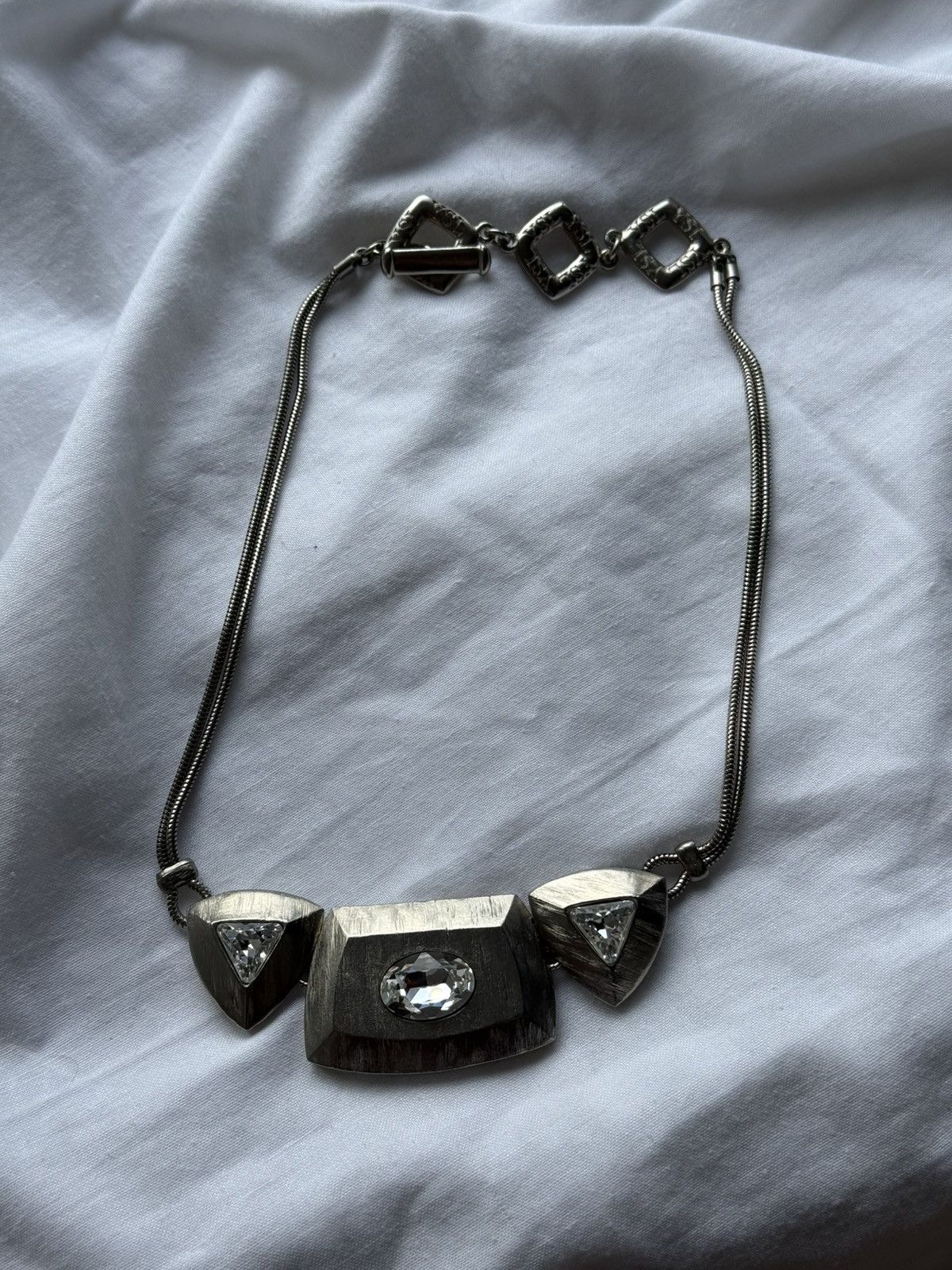 Yves Saint Laurent Yves Saint Laurent YSL Vintage Arty Swarovski Necklace Size ONE SIZE - 3 Thumbnail
