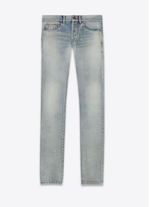 image of Saint Laurent Paris Oc11Z0124 Slim-Fit Jeans In 80's Vintage Blue Denim, Men's (Size 31)