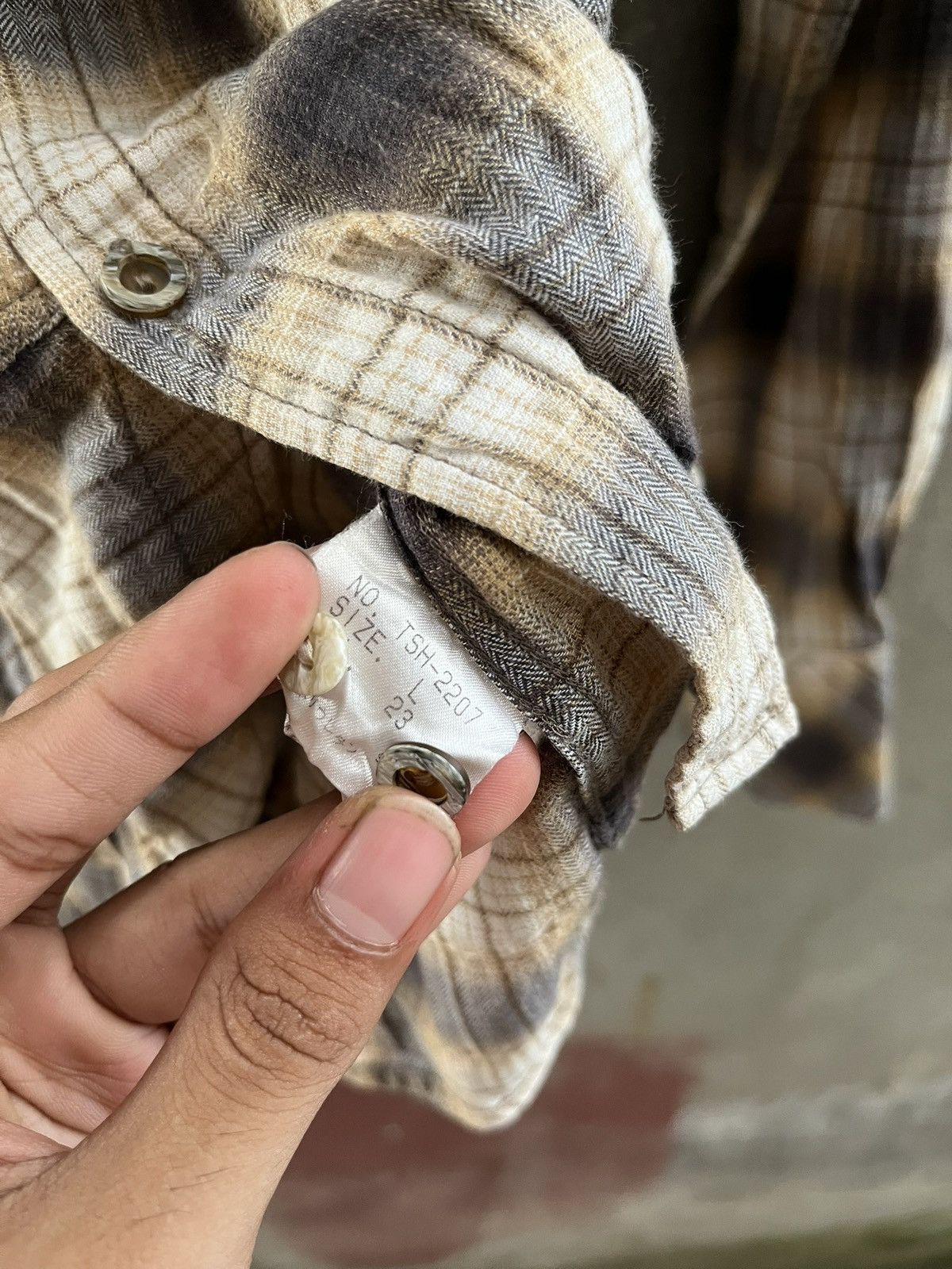 Tornado Mart Distressed Plaid Shirt – Tornado Mart Style Size US L / EU 52-54 / 3 - 10 Thumbnail