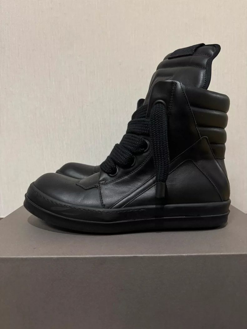 Rick Owens Black Leather High-Top Shoes, Men's (Size 10.5)