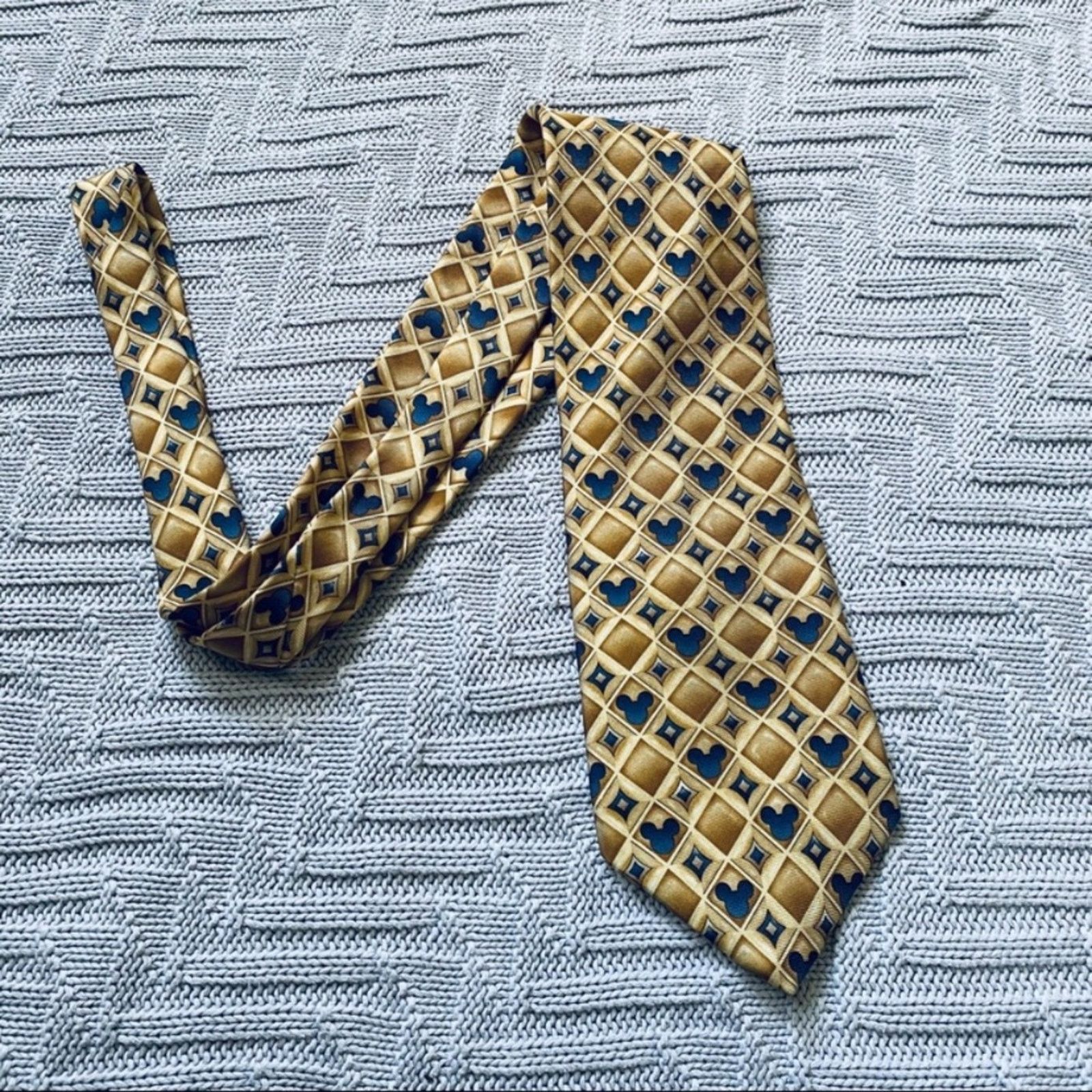 Disney Disney gold and blue Mickey Mouse silk tie Size ONE SIZE - 1 Thumbnail