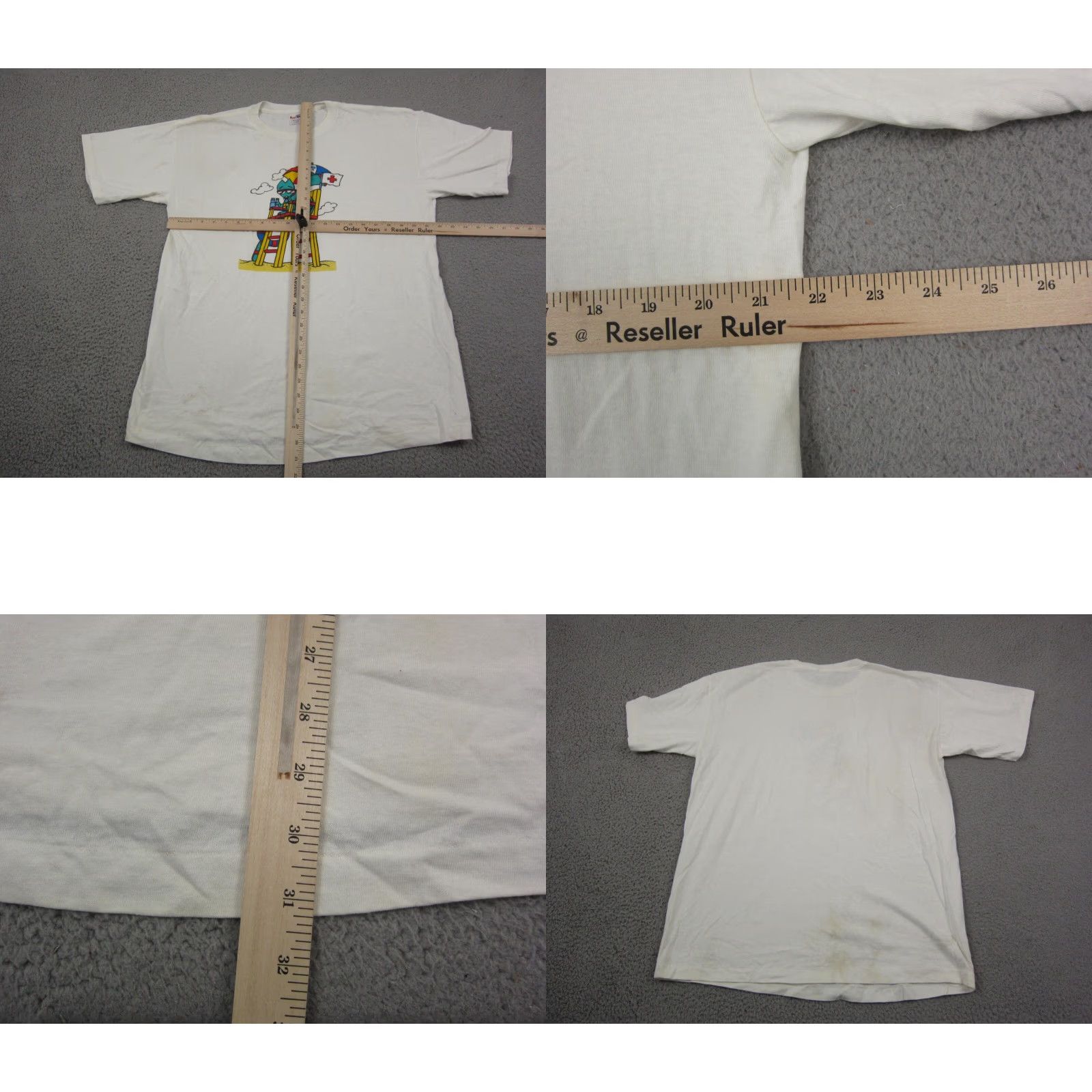 Vintage Vintage Visa Shirt Mens XL White Dog Lifeguard 90s USA GTE Ameritees T-Shirt Short Sleeve Crew Neck Cotton Jersey Regular Fit Size US XL / EU 56 / 4 - 9 Thumbnail
