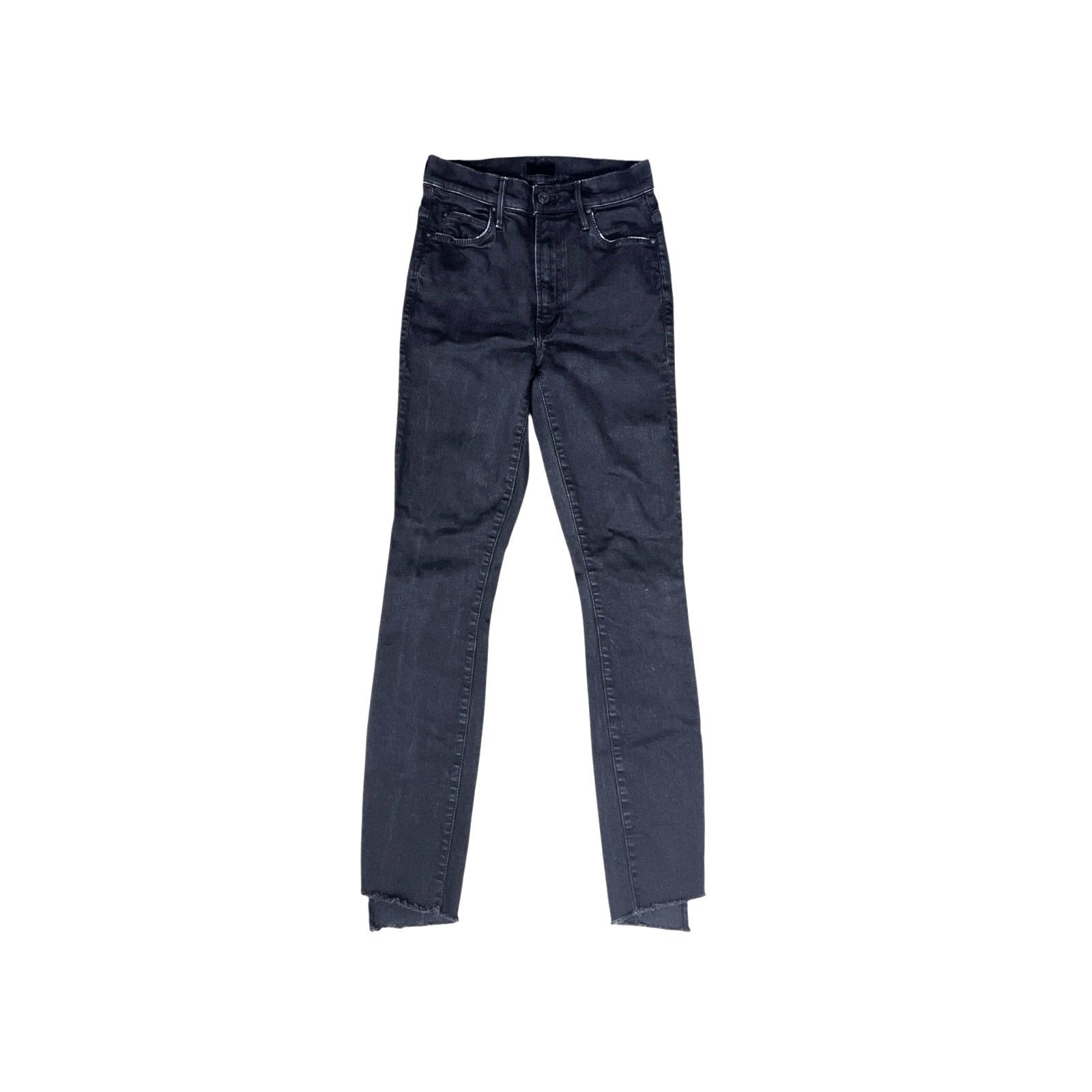 MOTHER Mother Stunner Zip Ankle Step Fray Jeans Not Guilty Black 24 Size 24" / US 00 / IT 34 - 2 Thumbnail