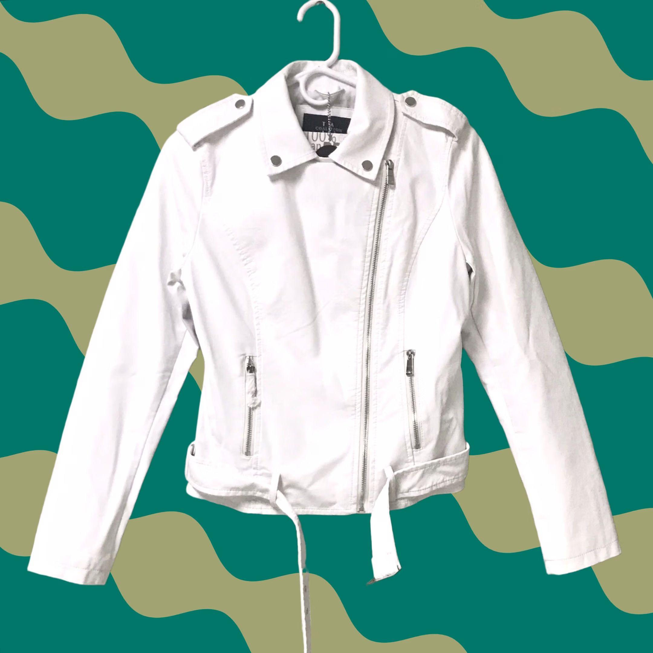 Vintage Coalition LA Women White Vegan Leather Cropped Asymmetrical Zip Moto Jacket S Womens Jacket Size S / US 4 / IT 40 - 1 Thumbnail