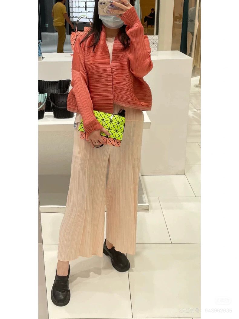 Other Issey Miyake size:3 Peach pink wide-leg pants Size 31" - 1 Thumbnail