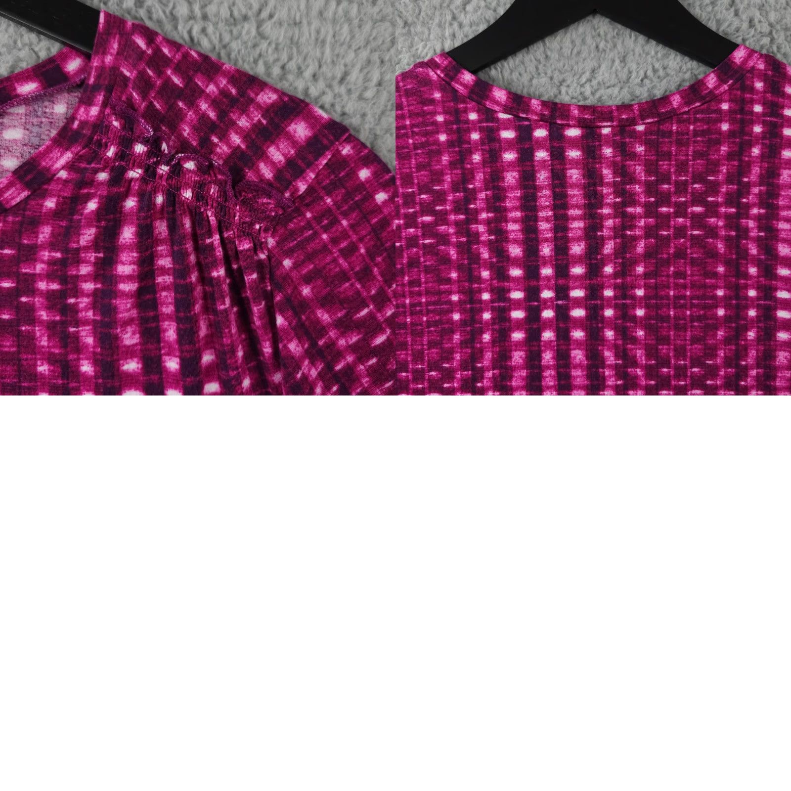 Loft LOFT Ann Taylor Shirt Womens Large Pink Geo Ruffle Shoulder Knit Casual Size L / US 10 / IT 46 - 8 Thumbnail