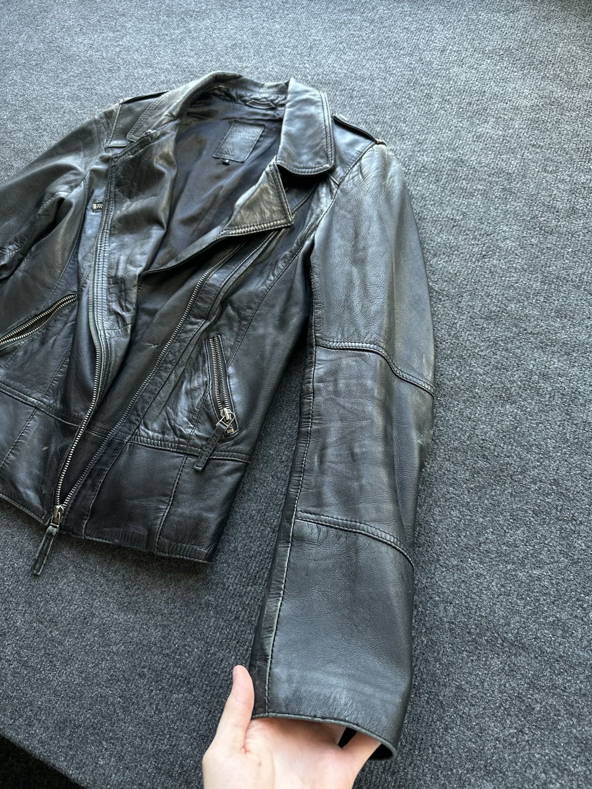 Leather 🚨 LEATHER WOMEN OPIUM MULTIPOCKET JACKET ZIP AVANT GARDE Size S / US 4 / IT 40 - 4 Thumbnail