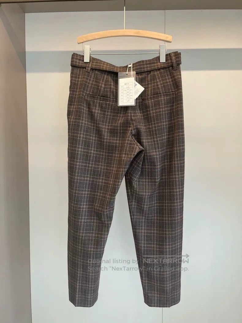 Brunello Cucinelli Brunello Cucinelli Caramel Plaid Wool Long Trousers Size 27" / US 4 / IT 40 - 2 Thumbnail