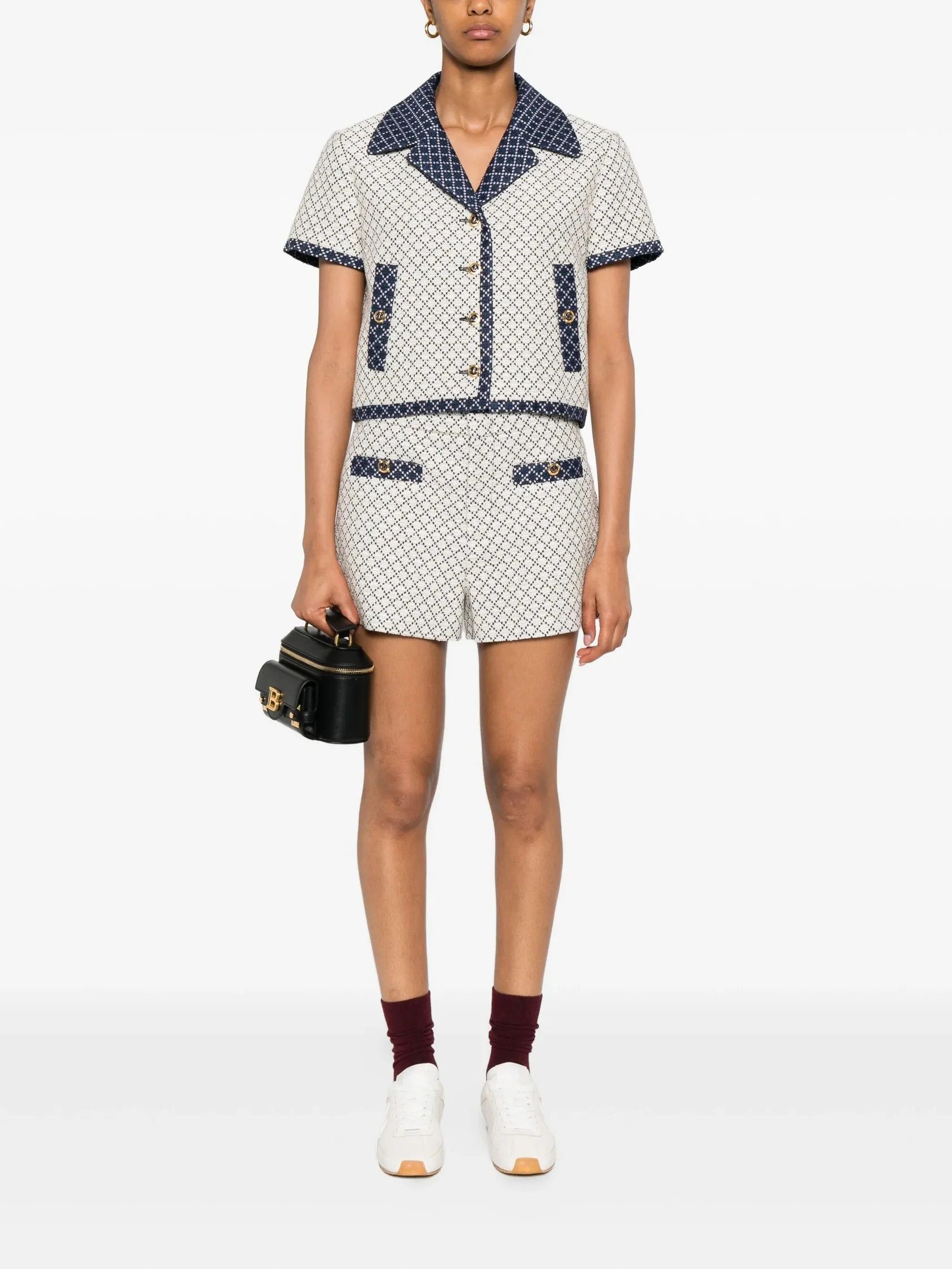 Gucci o1B3y1r0426 Diamond Cotton Boucle Shorts in Multicolor Size 27" / US 4 / IT 40 - 3 Thumbnail