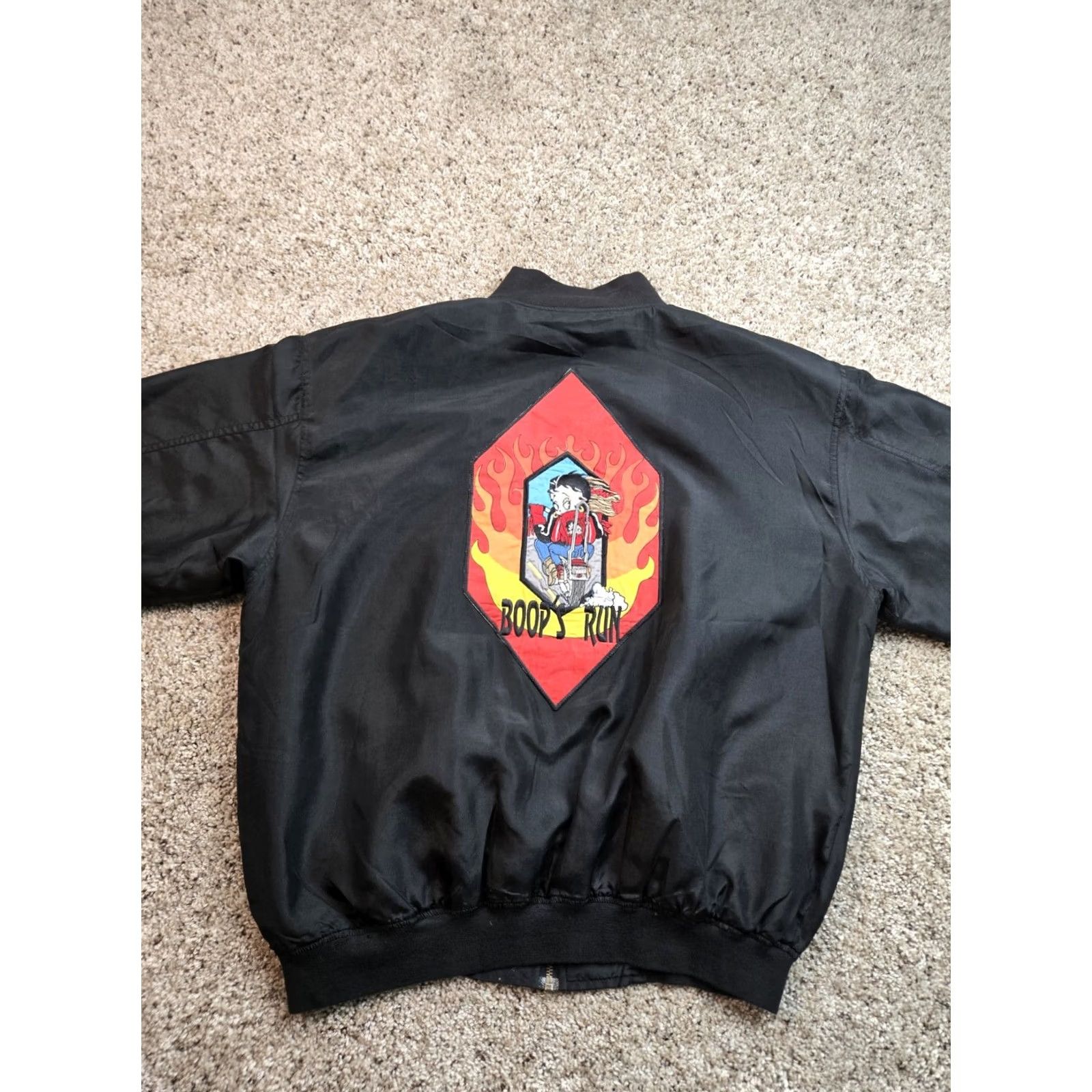 Vintage VINTAGE Betty Boop Bomber Jacket Womens Silk Black Small 90s Size M / US 6-8 / IT 42-44 - 2 Thumbnail