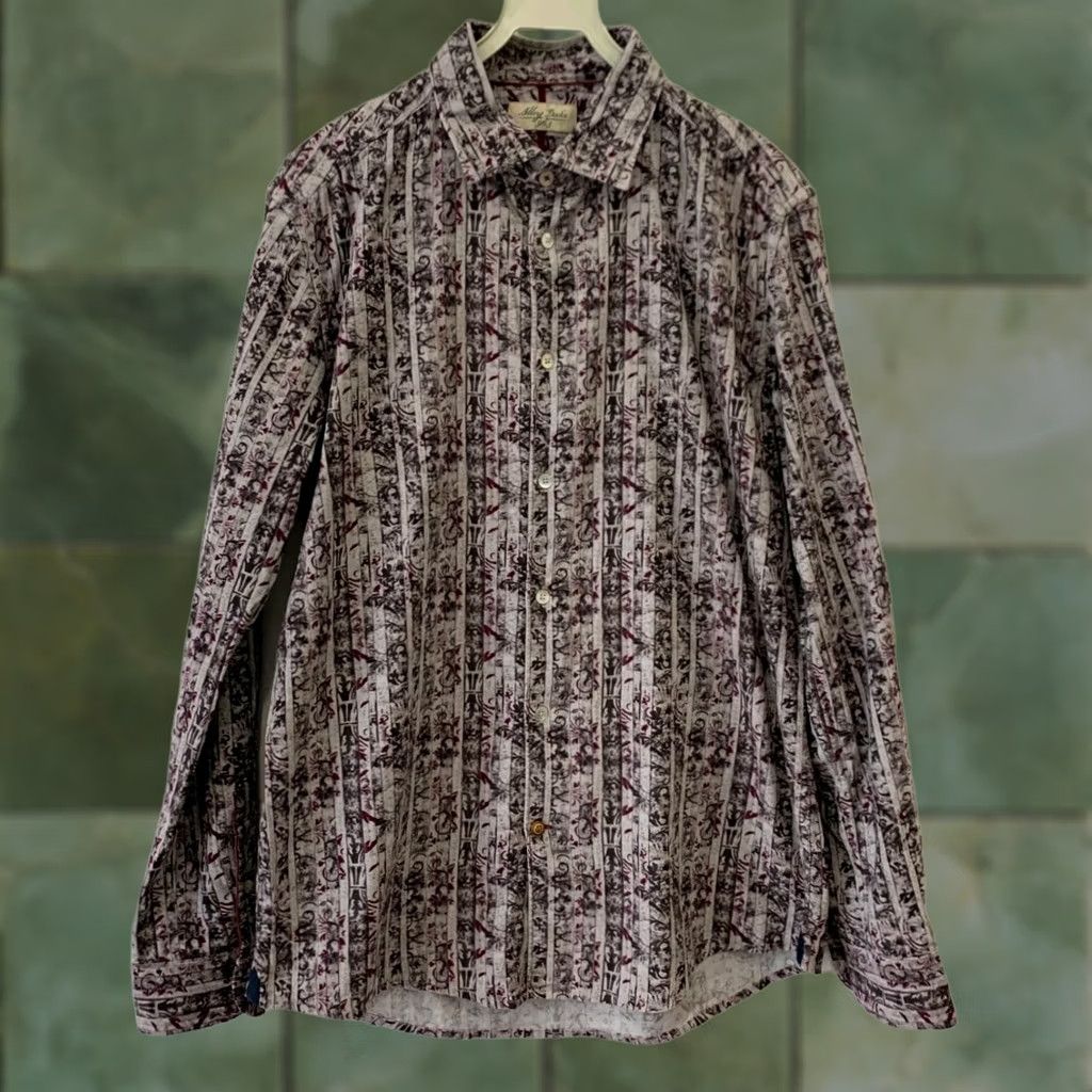 Vintage VINTAGE Alley Docks 963 Men’s L Corduroy Button-Down Shirt Paisley Floral Gray (C18) Size US L / EU 52-54 / 3 - 1 Thumbnail