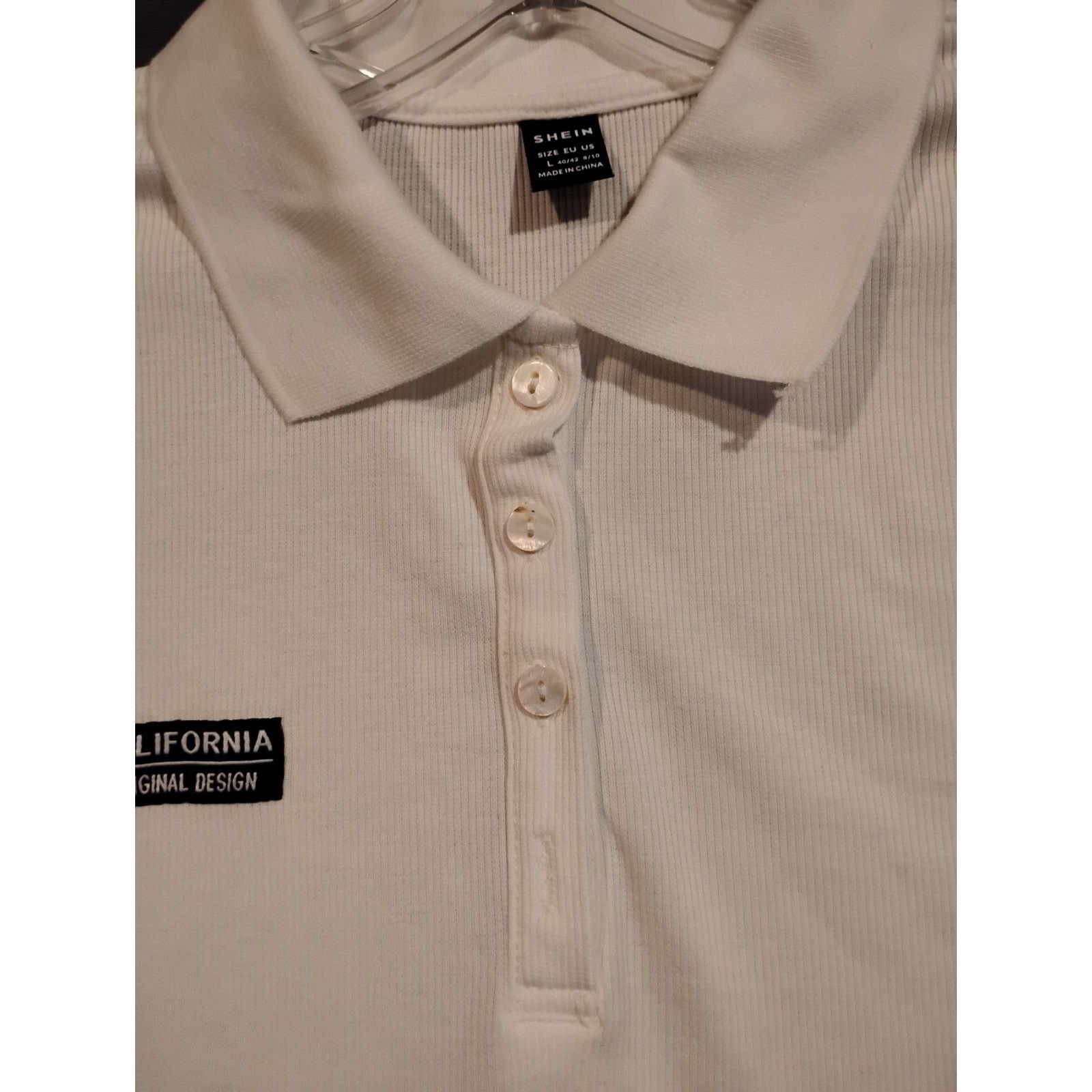 Shein Shein (Large) Women's White Polo Dress Size L / US 10 / IT 46 - 4 Thumbnail