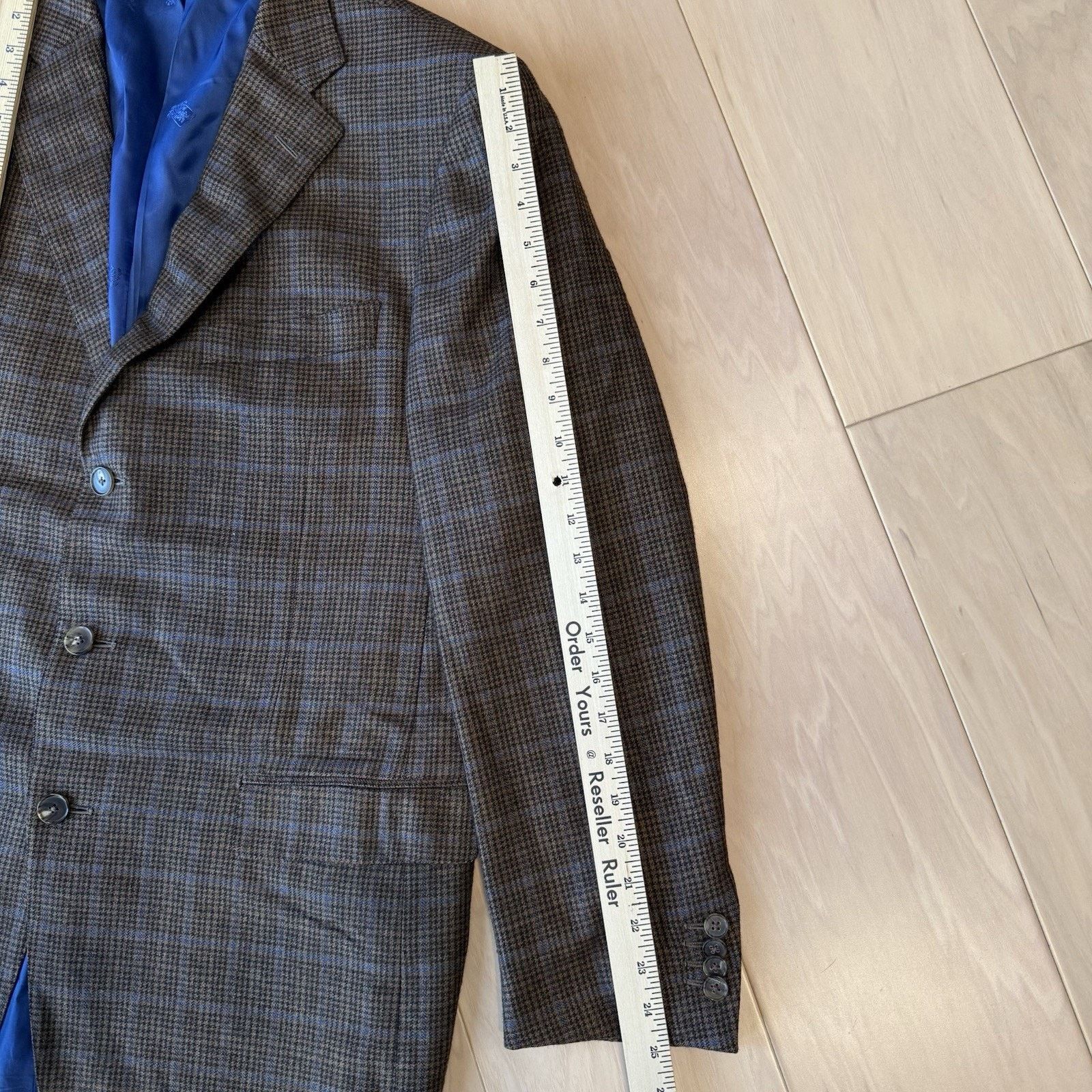 Ermenegildo Zegna Ermenegildo Zegna Blazer Large Brown Multicolor Plaid Pure Size 46R - 4 Thumbnail
