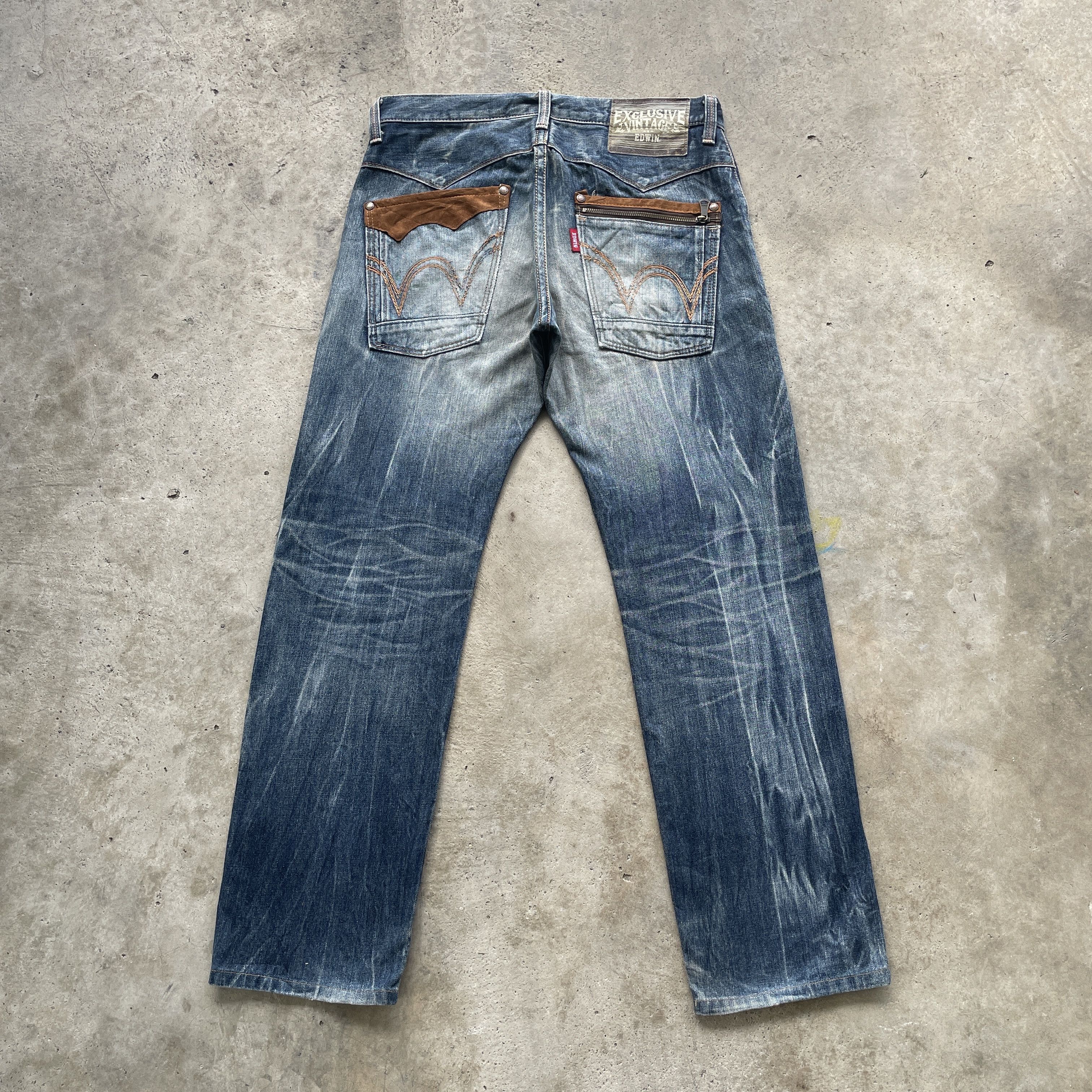 Edwin VINTAGE EDWIN FADED JEANS DISTRESSED DENIM PANTS W34x31.5 Size US 34 / EU 50 - 12 Thumbnail