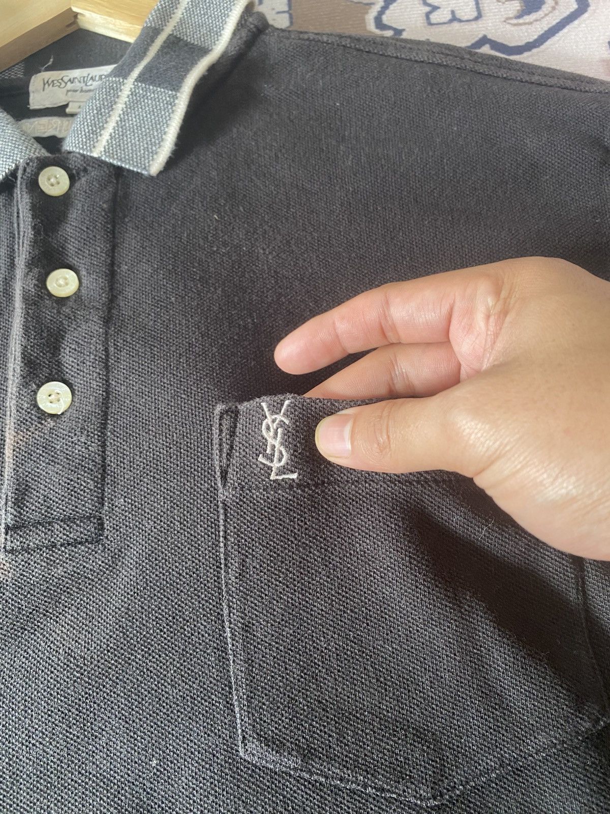 Yves Saint Laurent YVESSAINTLAURENT LONG SLEEVE POLO Size US L / EU 52-54 / 3 - 2 Thumbnail
