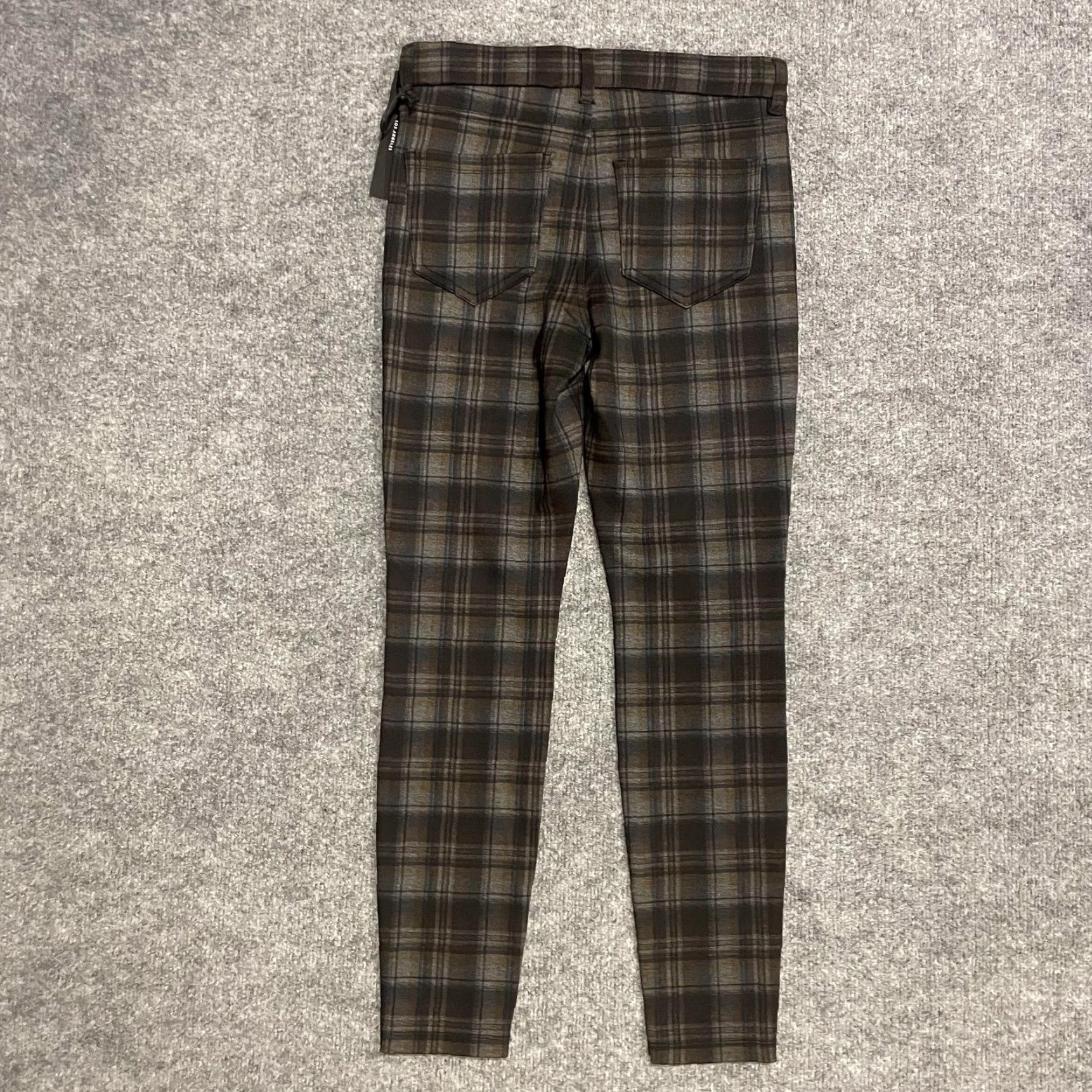 Vintage Liverpool Gia Glider Pants Womens 4/27 Grey Black Blue Plaid Pull On 28" Size 27" / US 4 / IT 40 - 2 Thumbnail