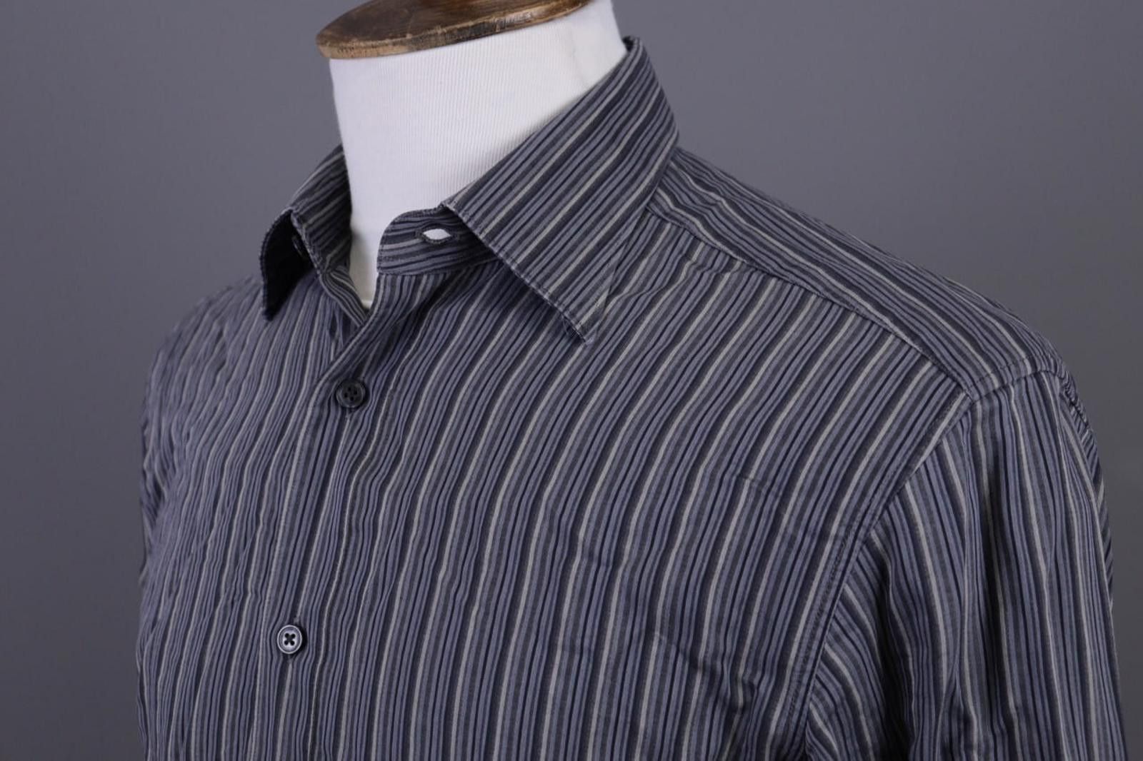 Ermenegildo Zegna Zegna City Blue Stripe Button Down Shirt Size 3 / M Size US M / EU 48-50 / 2 - 9 Thumbnail