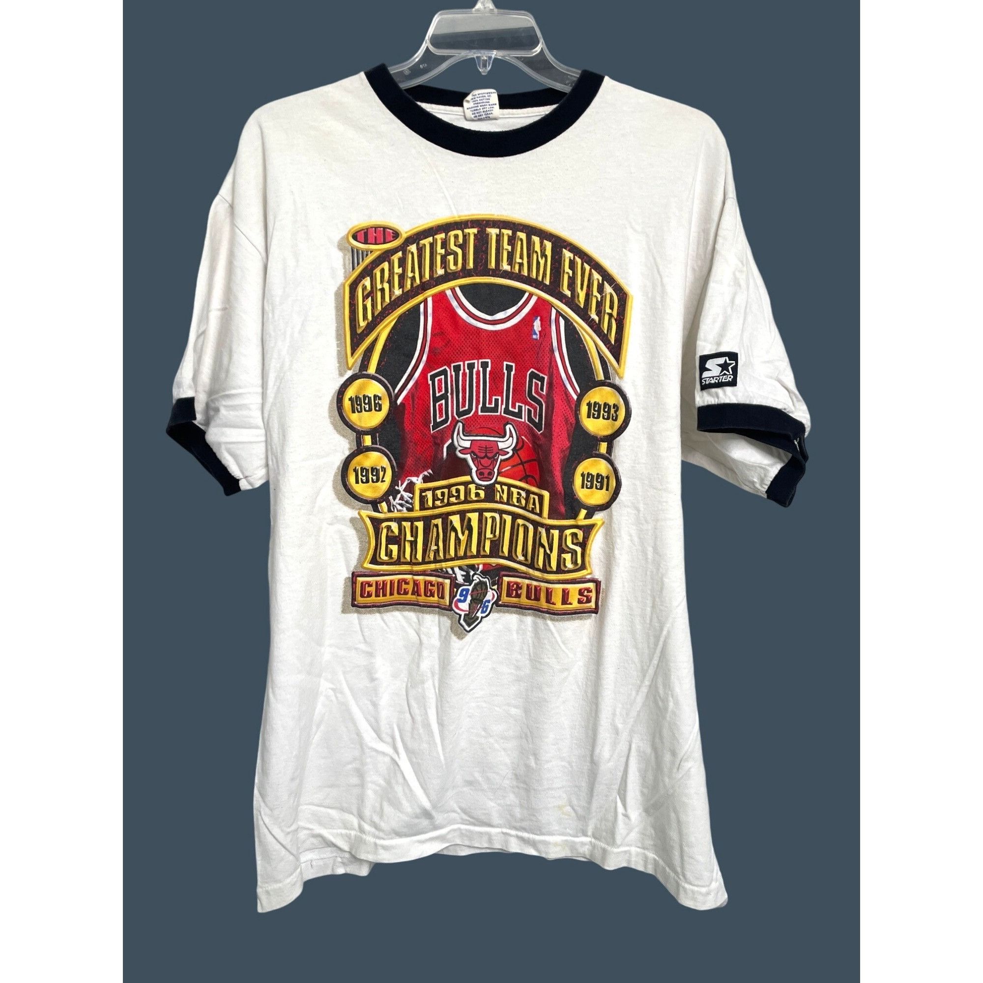 Starter RARE Vintage Starter 1996 Chicago Bulls NBA Champions XL Xtr Size US XL / EU 56 / 4 - 2 Thumbnail