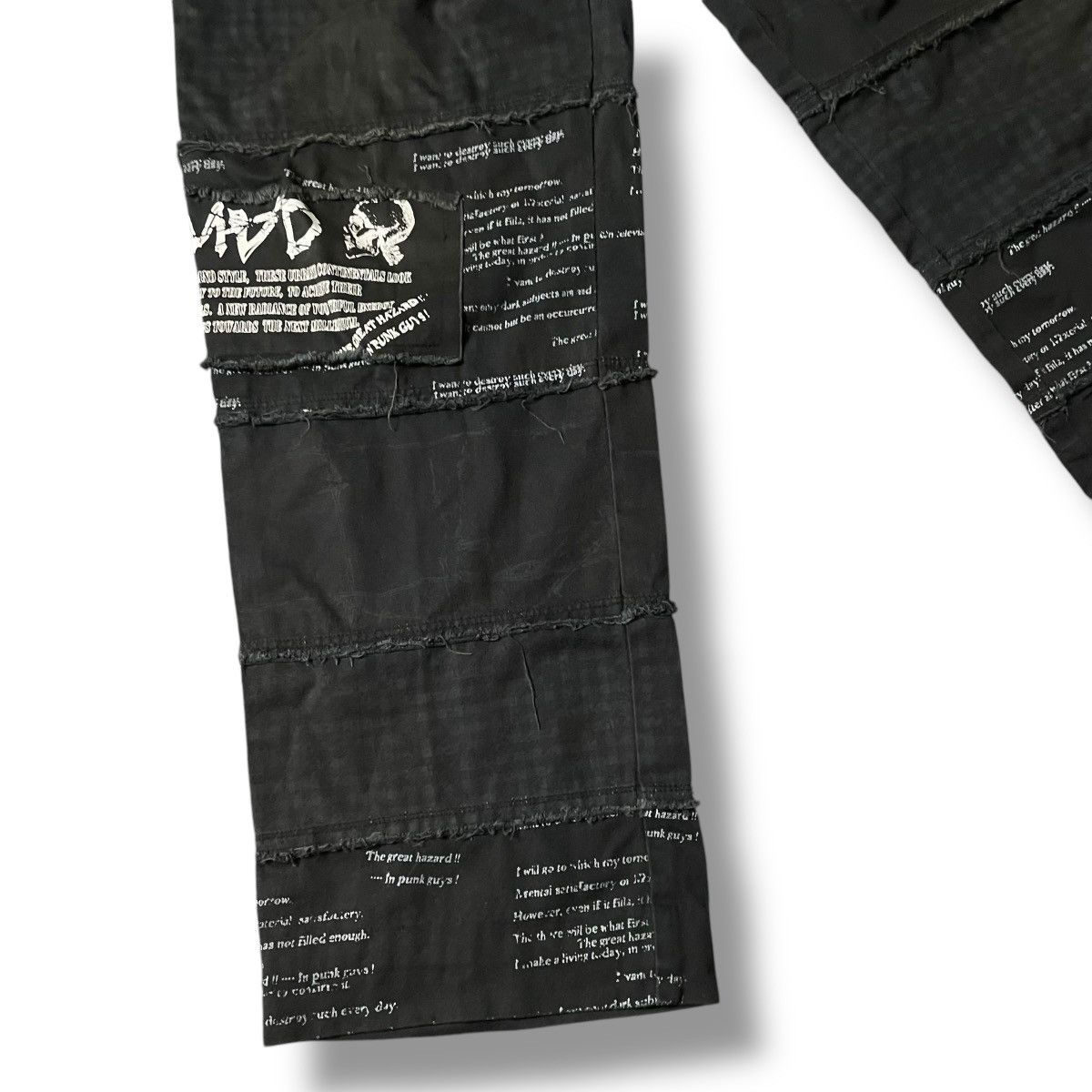 If Six Was Nine × Japanese Brand × Yasuyuki Ishii 🇯🇵☠️ MAD PUNK WORDING PATCHES SEDITIONARIES GOTHIC PANTS Size US 29 - 8 Thumbnail