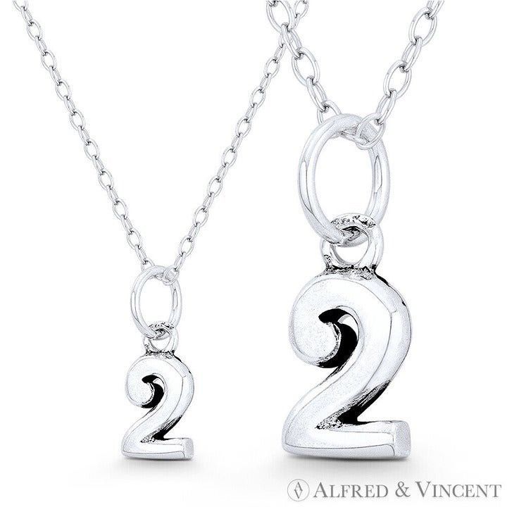 Other Number "2" Numerical Charm Pendant in .925 Sterling Silver Size ONE SIZE - 1 Preview