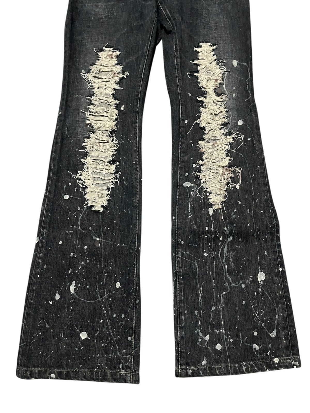 Issey Miyake Tete Homme Issey Miyake Painter Distressed Flare Jean Size US 30 / EU 46 - 4 Thumbnail