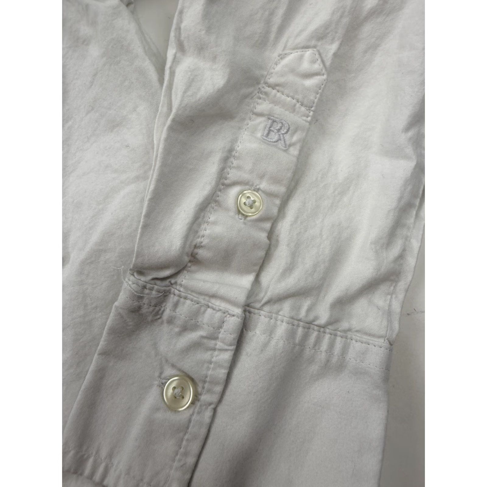 Banana Republic Banana Republic Shirt Womens Small White Solid Long Sleeve Button Front Casual Size S / US 4 / IT 40 - 4 Thumbnail