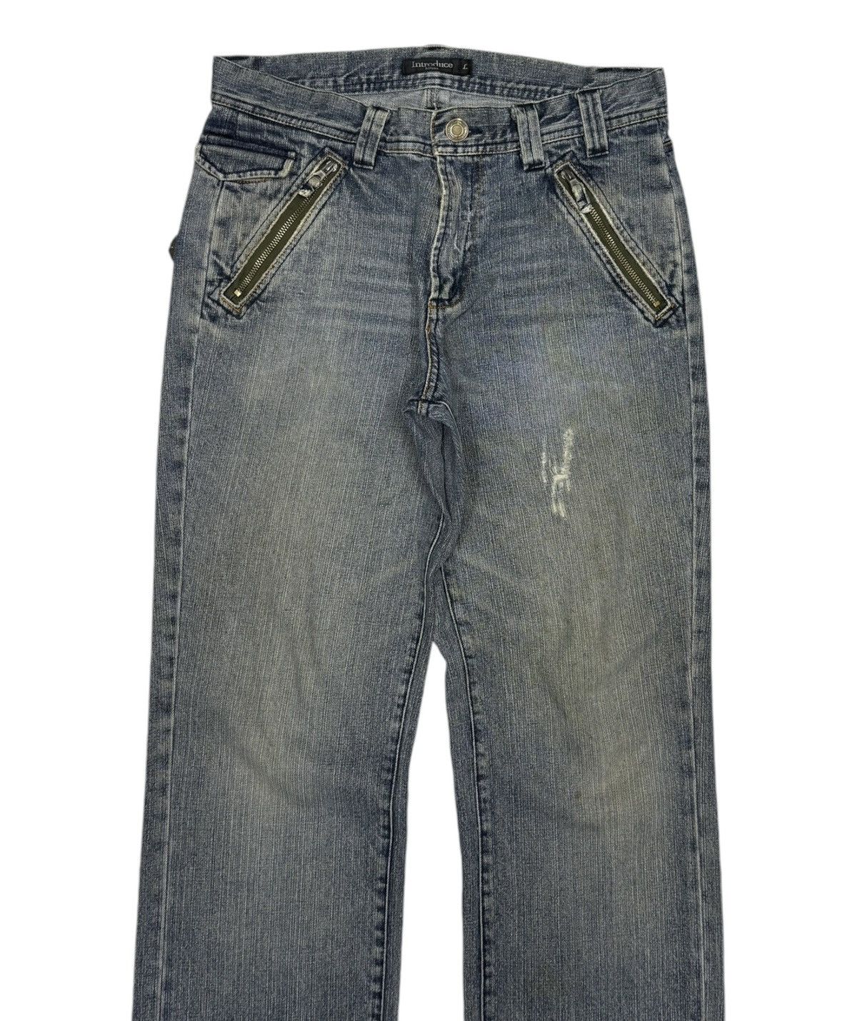 Tete Homme Vintage INTRODUCE HOMME Zipper Pocket Distressed Denim Loose Size US 32 / EU 48 - 2 Thumbnail