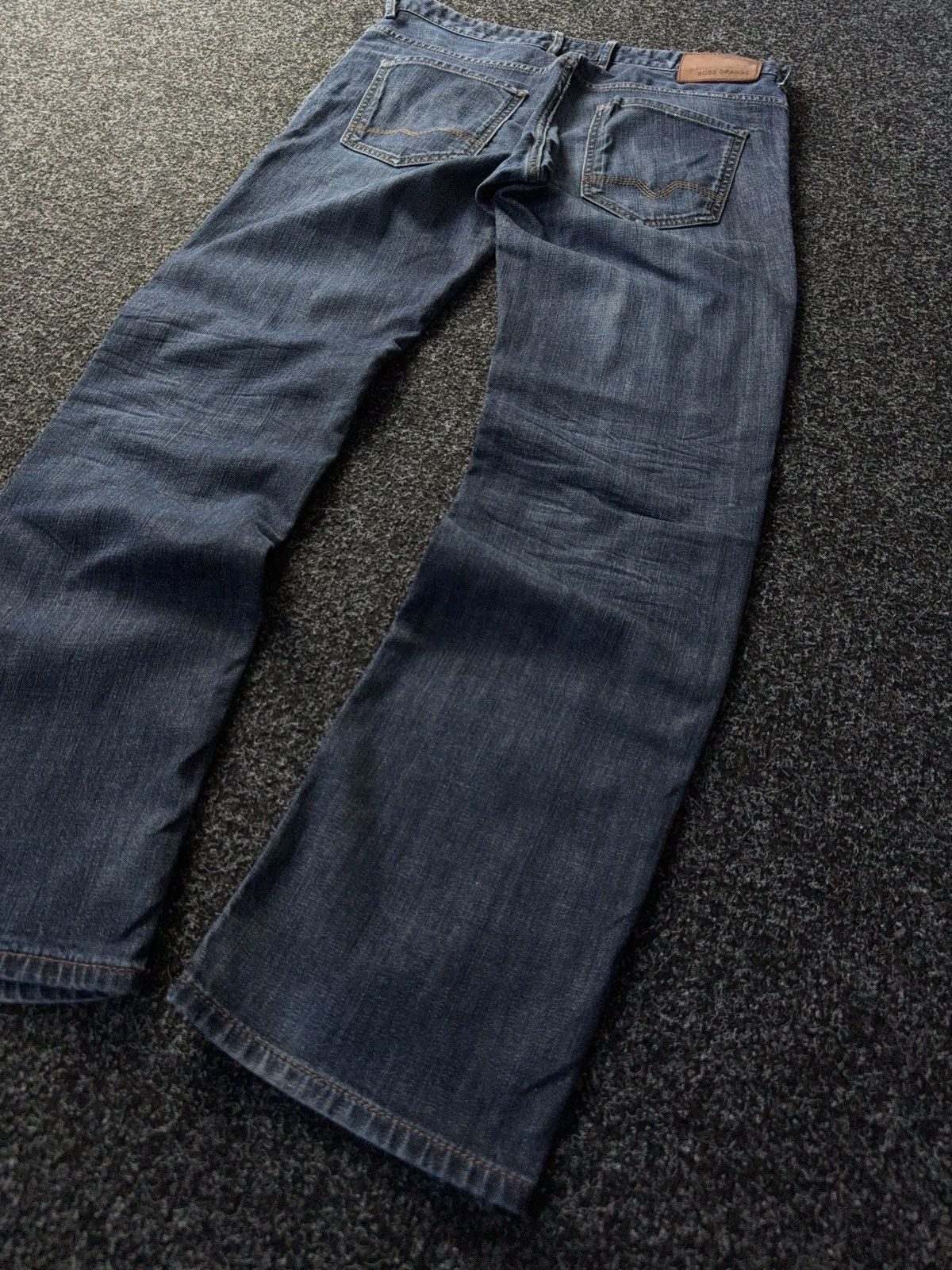 Hugo Boss Luxury Hugo Boss Distressed orange tab denim pants jeans Size US 33 - 11 Thumbnail