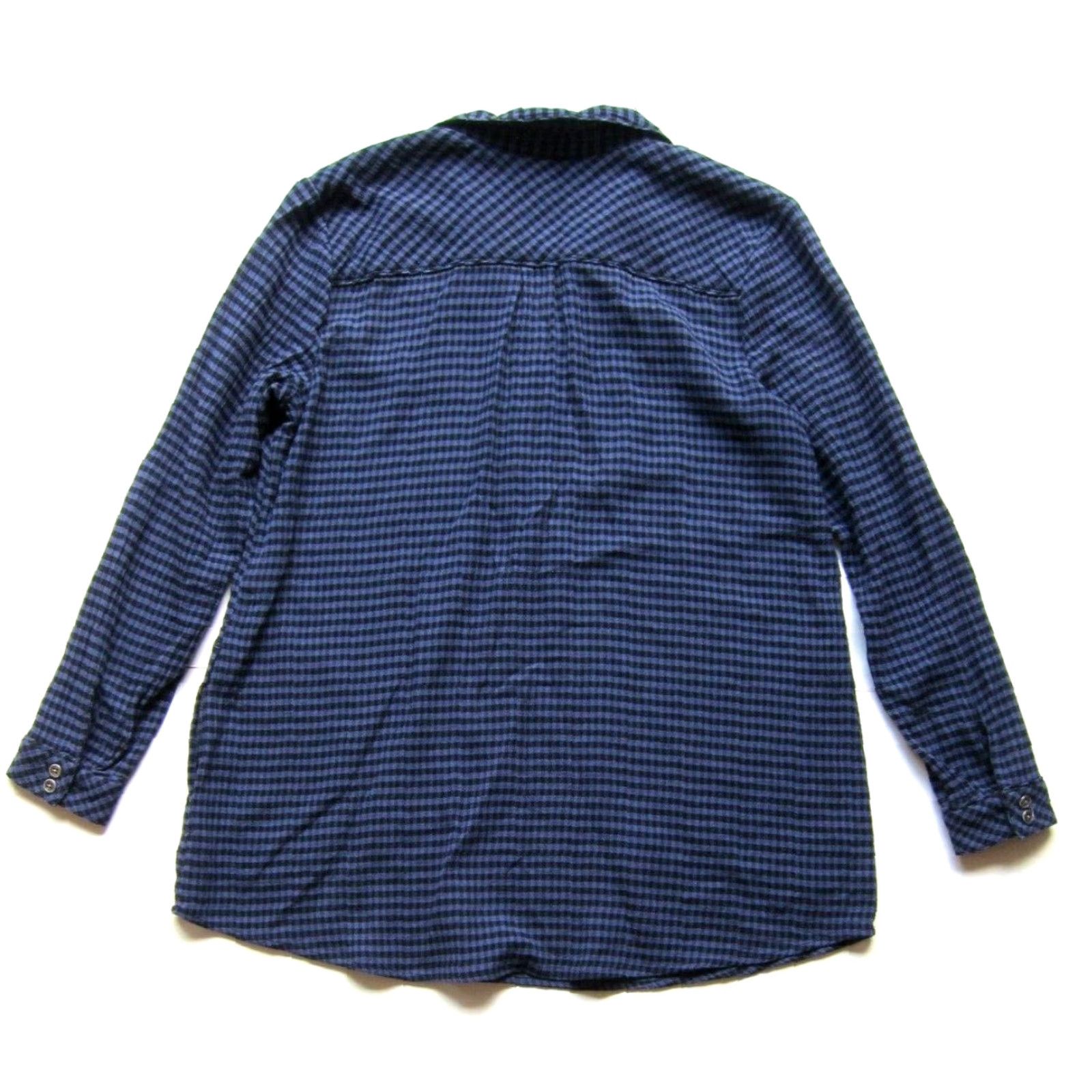 J. Jill J. Jill Blouse Plaid Blue Black V-Neck Long Sleeve Pocket Peasant Shirt Small Size S / US 4 / IT 40 - 2 Thumbnail