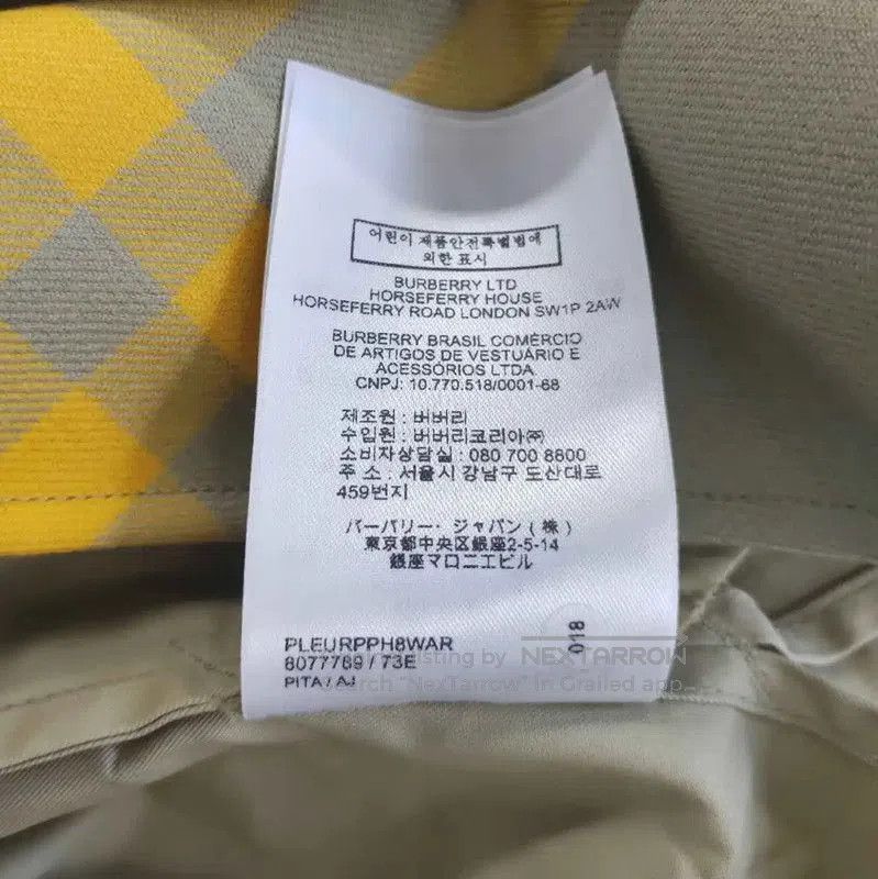 Burberry Burberry Women's Light Green Cotton Trench Coat. Size XS / US 0-2 / IT 36-38 - 5 Thumbnail