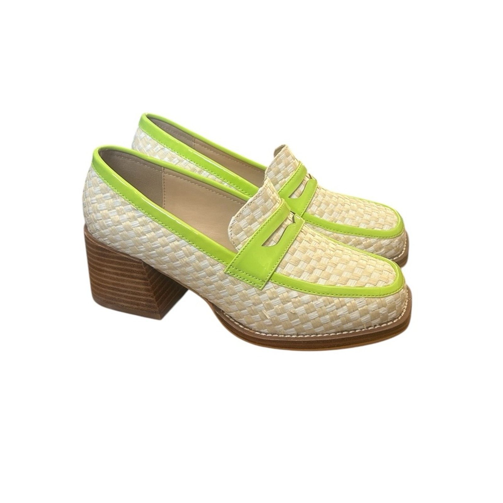 Urban Outfitters Urban Outfitters Green Lexi Woven Loafer Block Heel NIB 6 Size US 6 / IT 36 - 1 Thumbnail