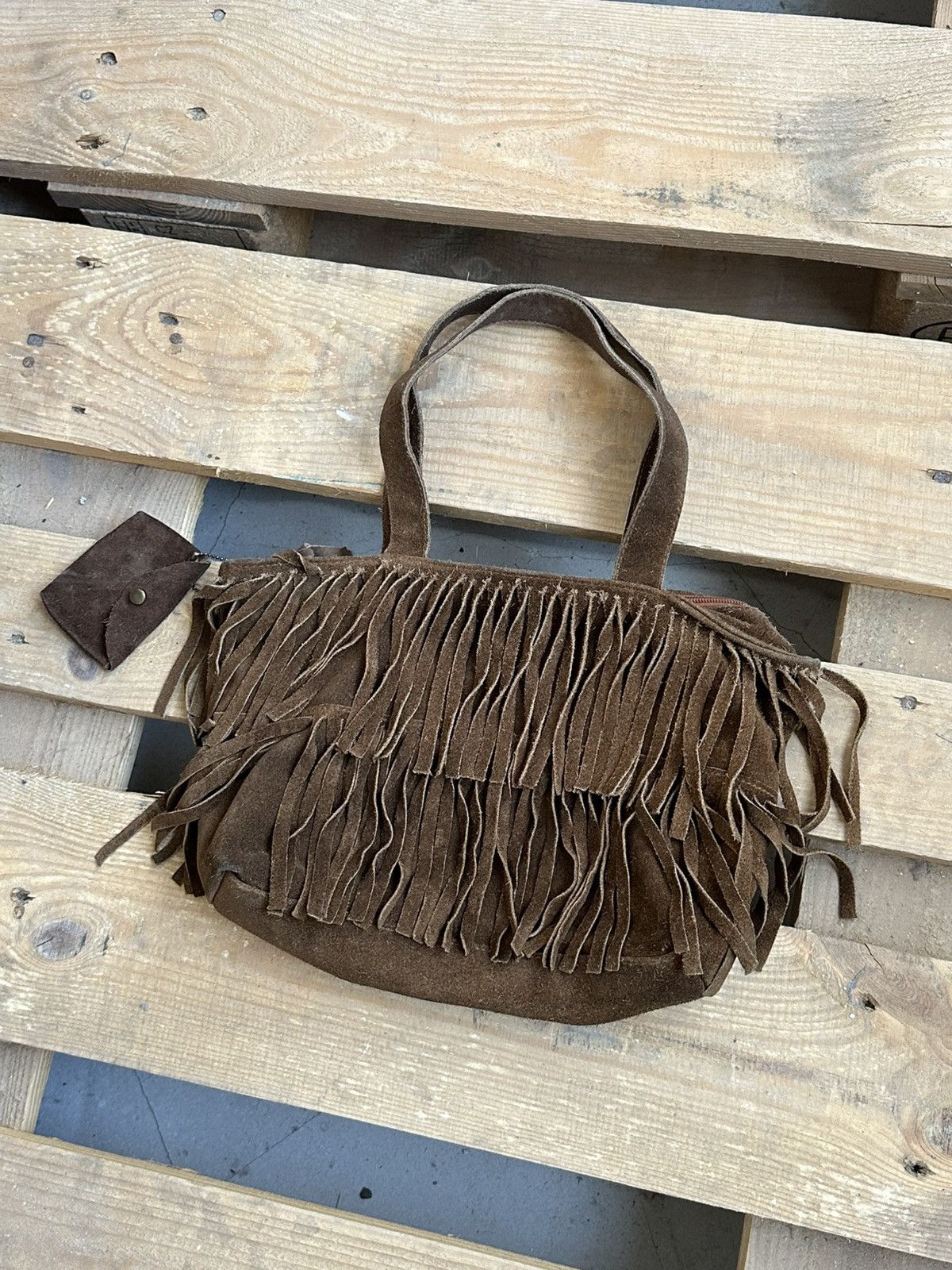 If Six Was Nine Vintage Suede Brown Fringe Western Handle Bag Size ONE SIZE - 1 Thumbnail
