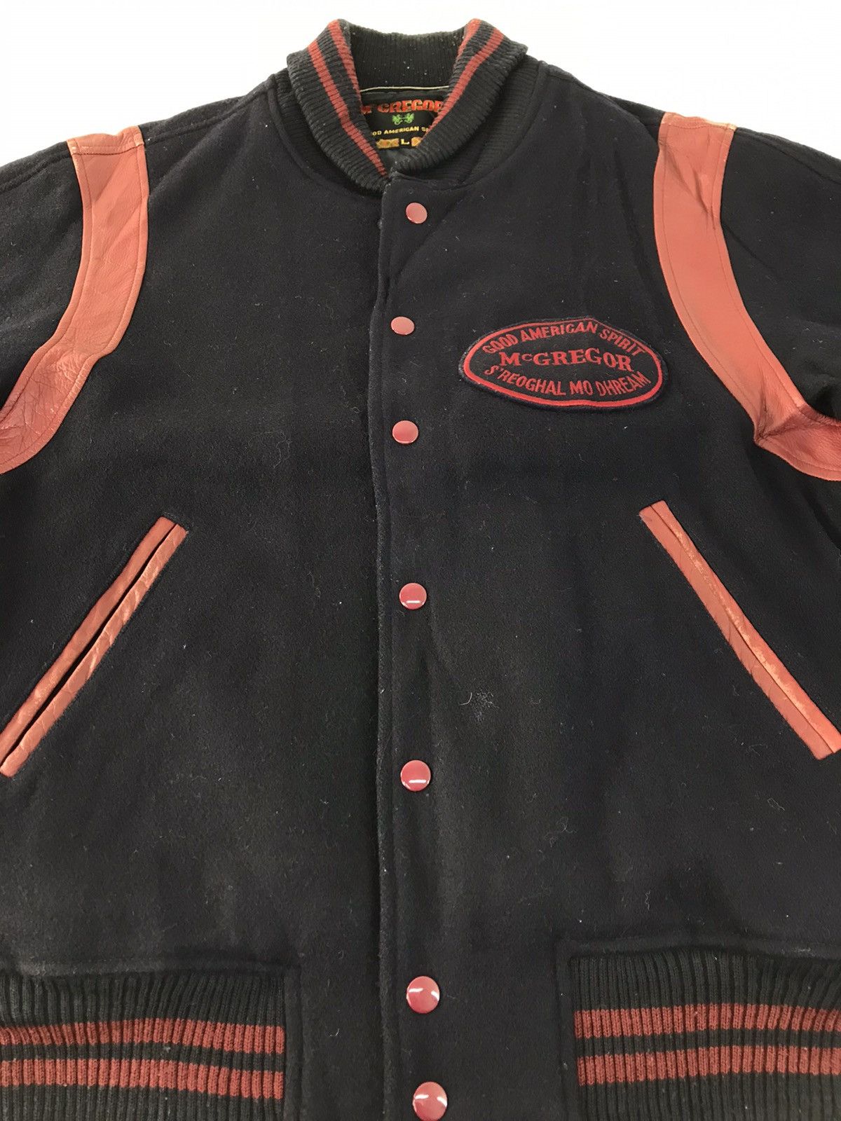 Vintage McGregor Varsity Jacket Wool Sleeve Quilted Padded Inner Size US L / EU 52-54 / 3 - 3 Thumbnail