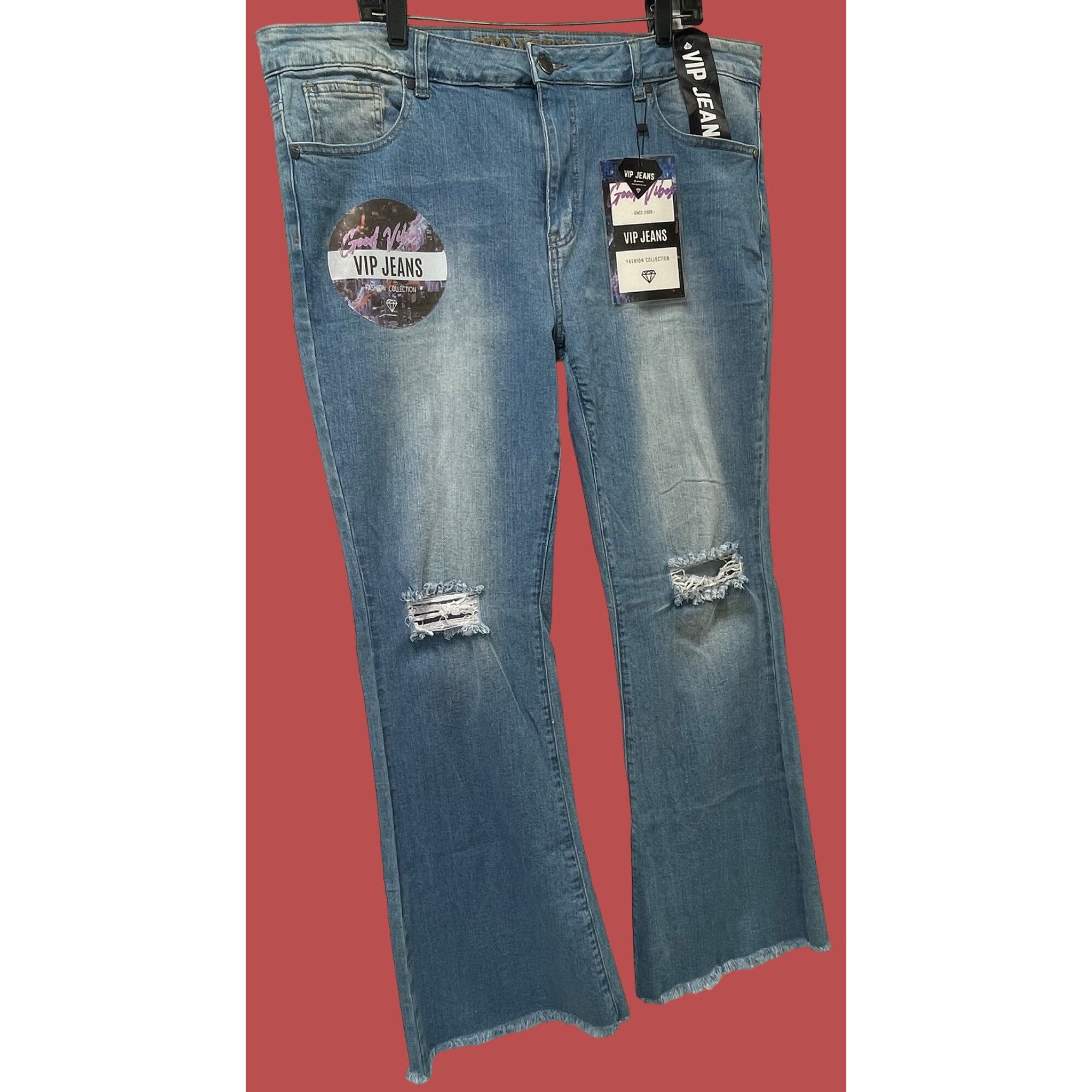 Other Rue + - Women's Sculpting Stretch Jeans Distressed - Blue Wa Size 41" - 14 Thumbnail
