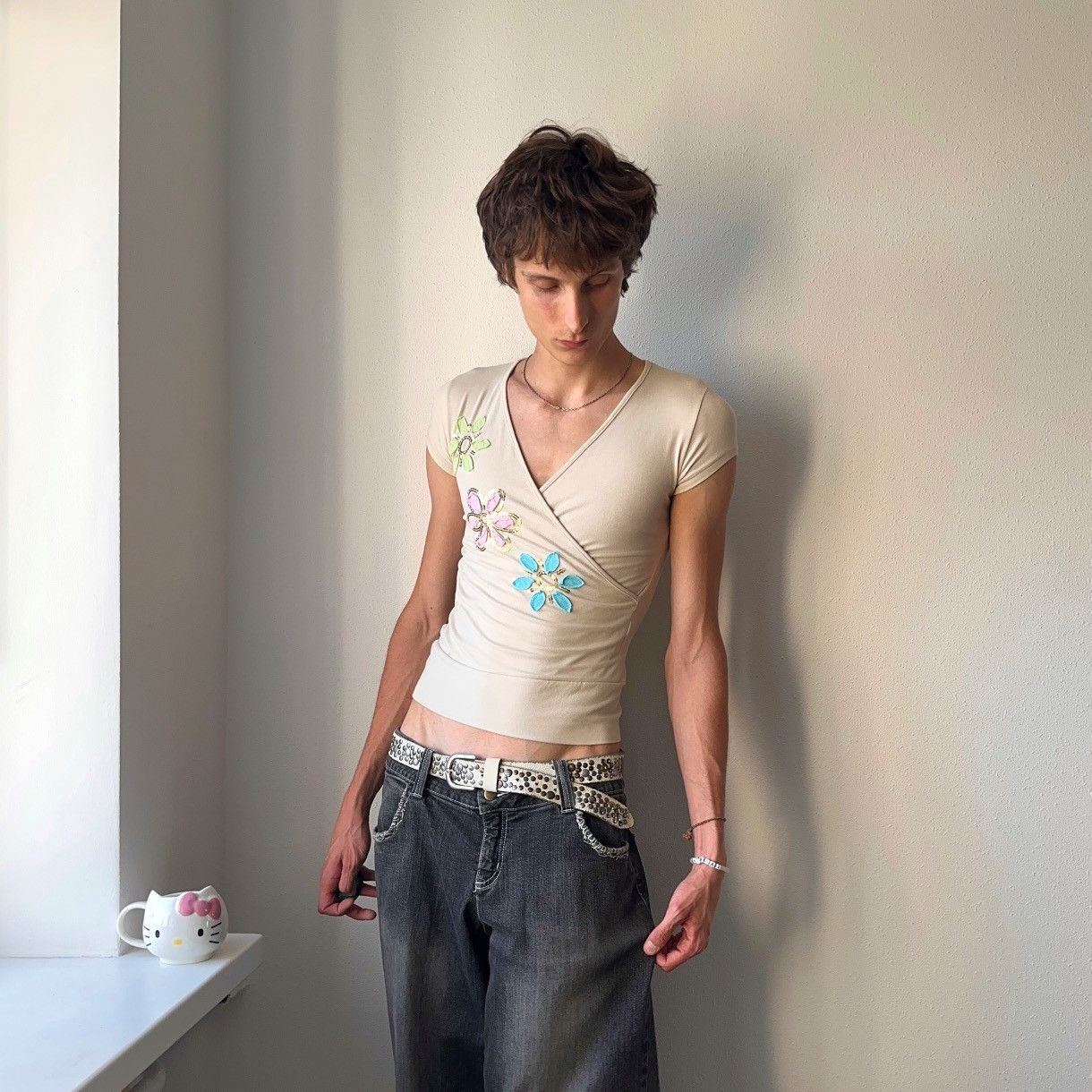 Hysteric Glamour Japan Cute Floral Hysteric Glamour Style Wrap T-Shirt Top Size M / US 6-8 / IT 42-44 - 4 Thumbnail