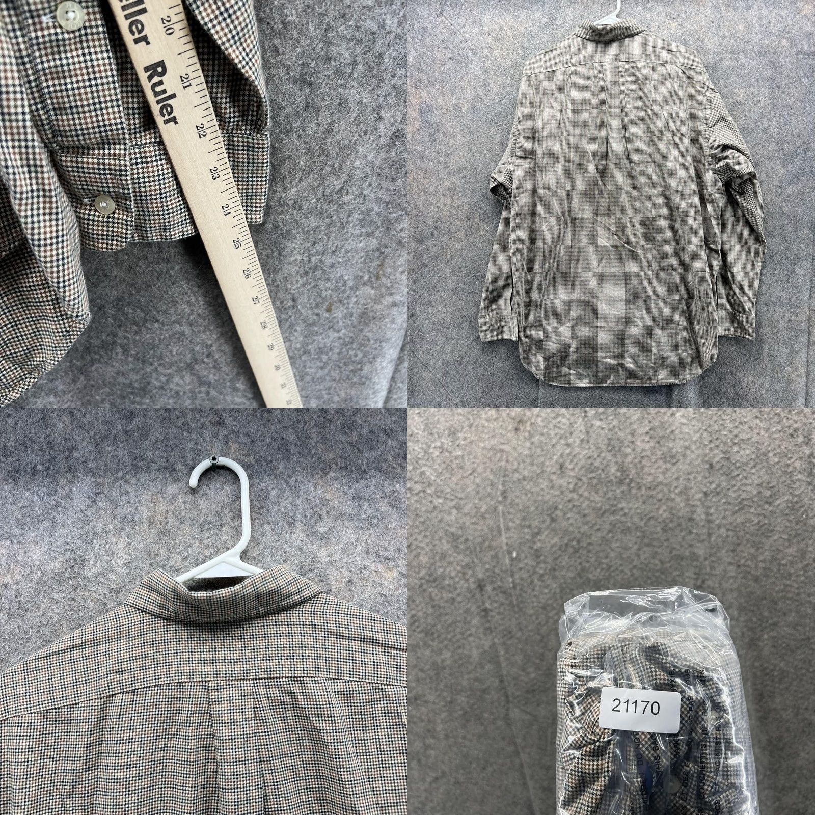 Ralph Lauren Ralph Lauren Shirt Men L Beige Plaid Button-Down Vtg Casual Classic Ch... Size US L / EU 52-54 / 3 - 8 Thumbnail