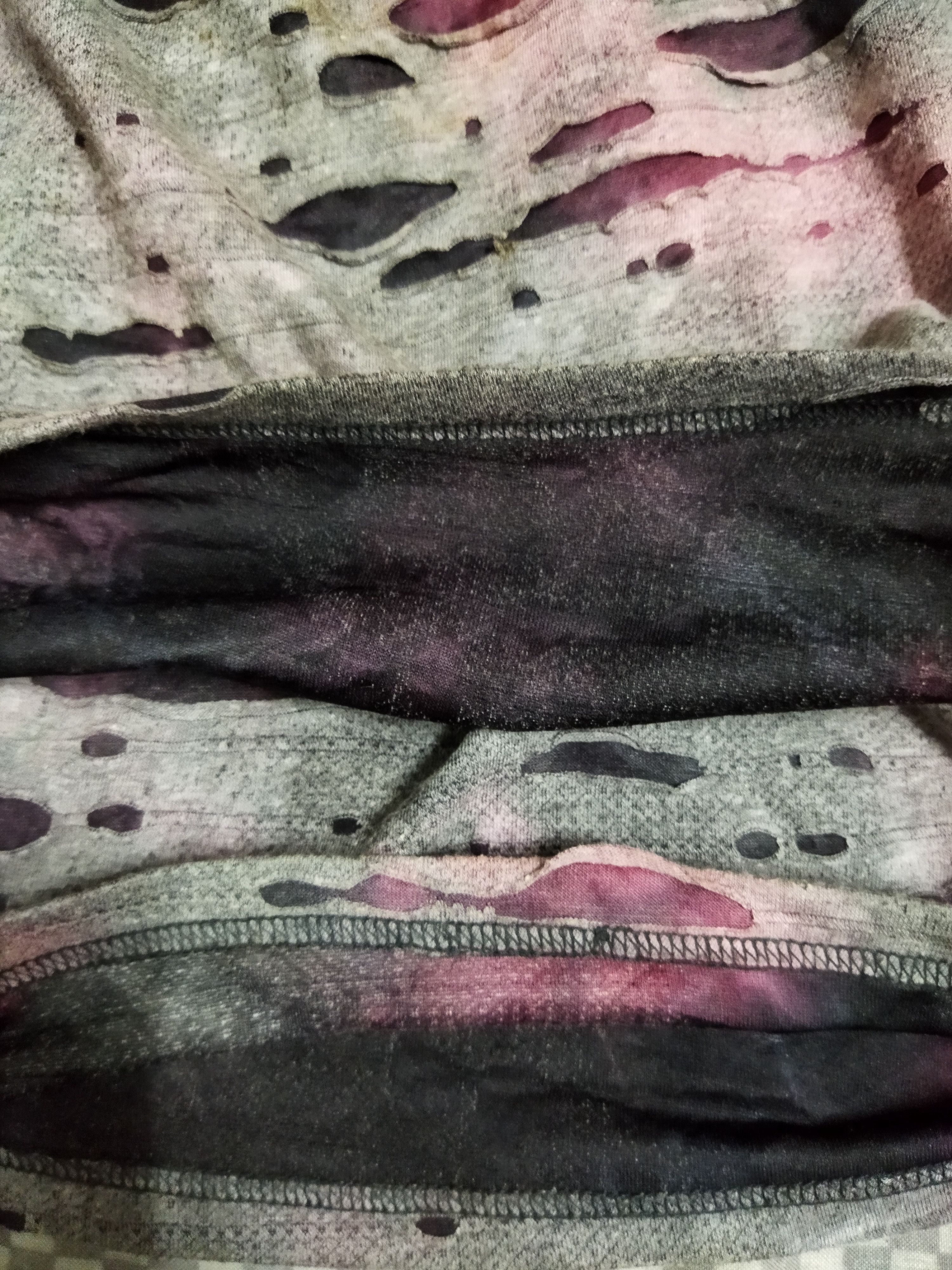 Tornado Mart Tornado Mart Tie Dye Blood Double Layer Ripped Shirt Size US M / EU 48-50 / 2 - 6 Thumbnail