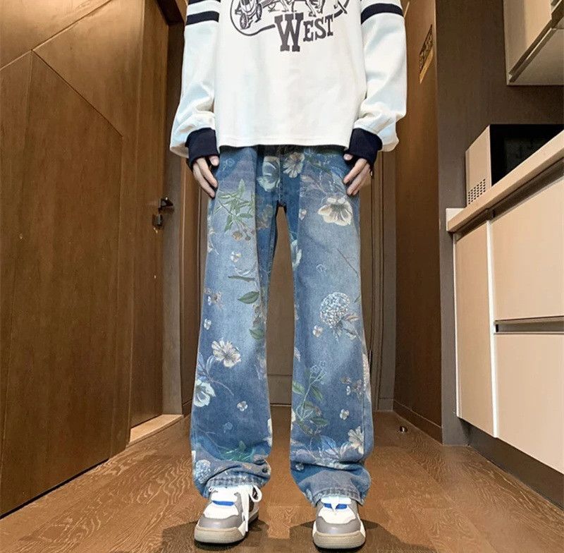 Y2k washed faded flared grunge baggy jeans