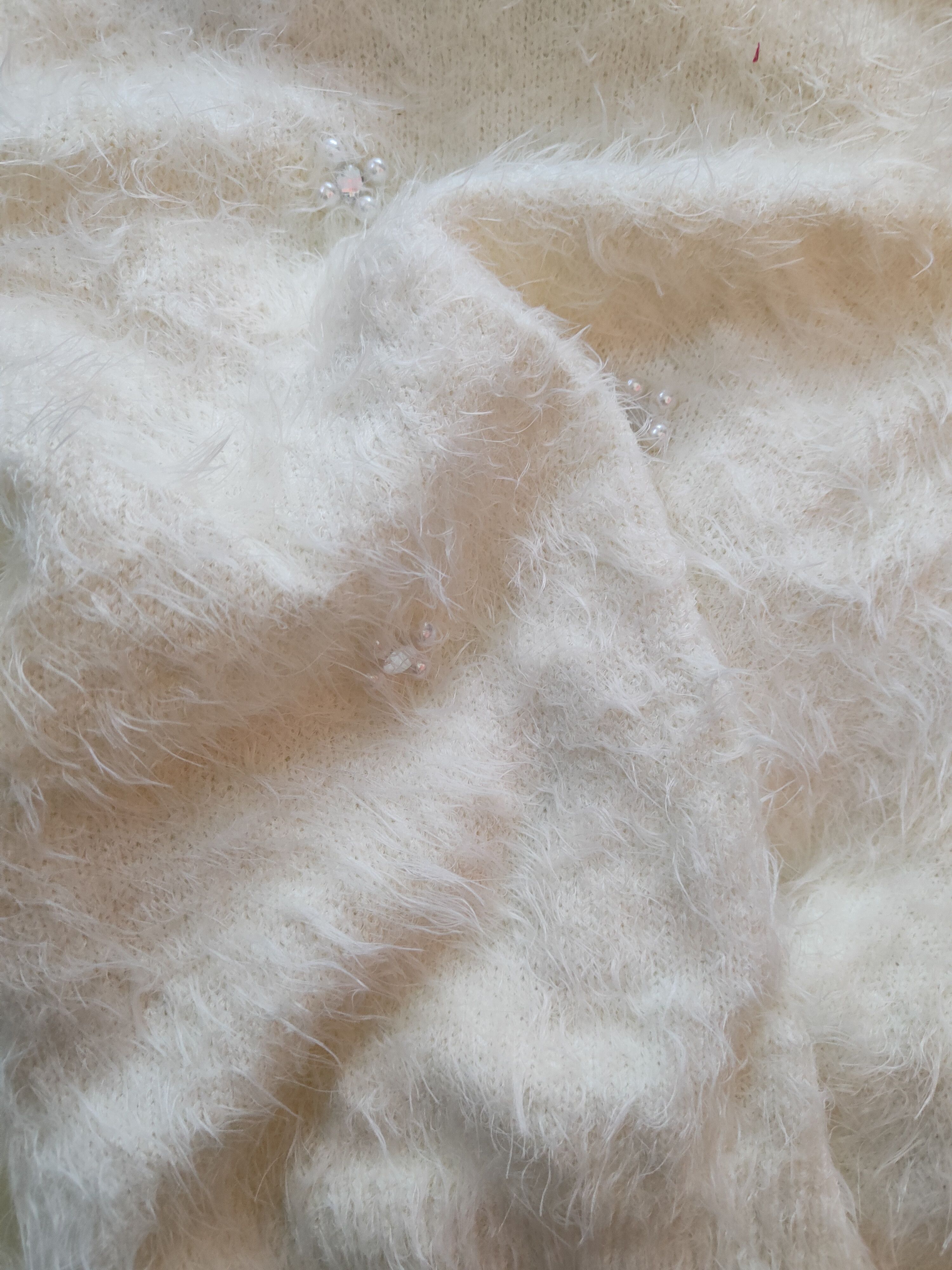 Aran Isles Knitwear × Japanese Brand Sospita Ivory Shag Shaggy Fur Mohair Knitwear #S2103 Size M / US 6-8 / IT 42-44 - 10 Thumbnail
