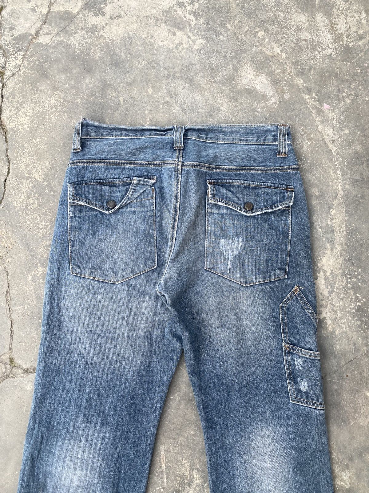 Japanese Brand FREE GATE Distressed Double Knee Jeans Size US 31 - 8 Thumbnail
