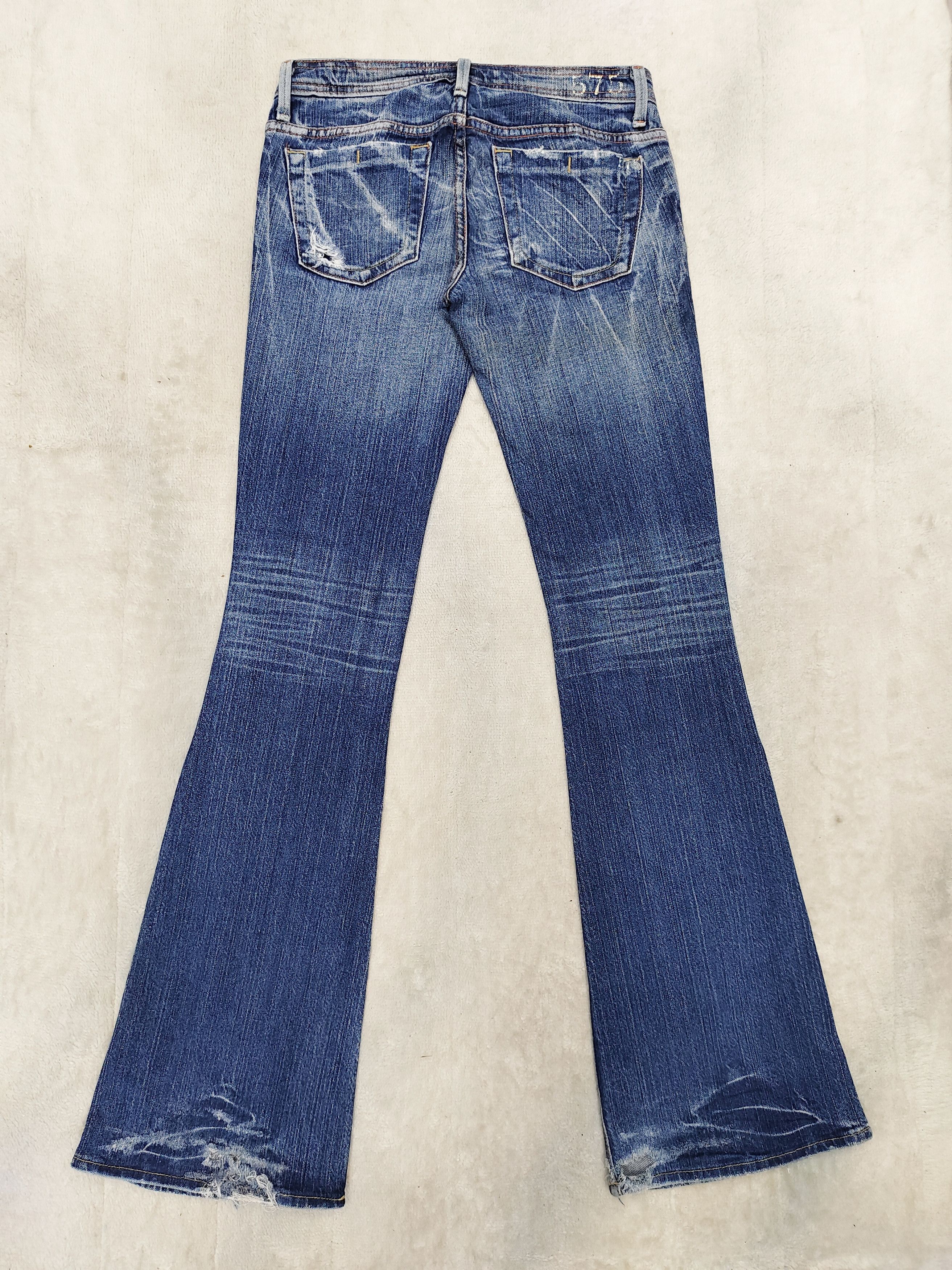 Seditionaries Vtg 575 LA❤️‍🔥Y2k Heavy Distressed Fade Flare Jeans Size 29" - 3 Thumbnail